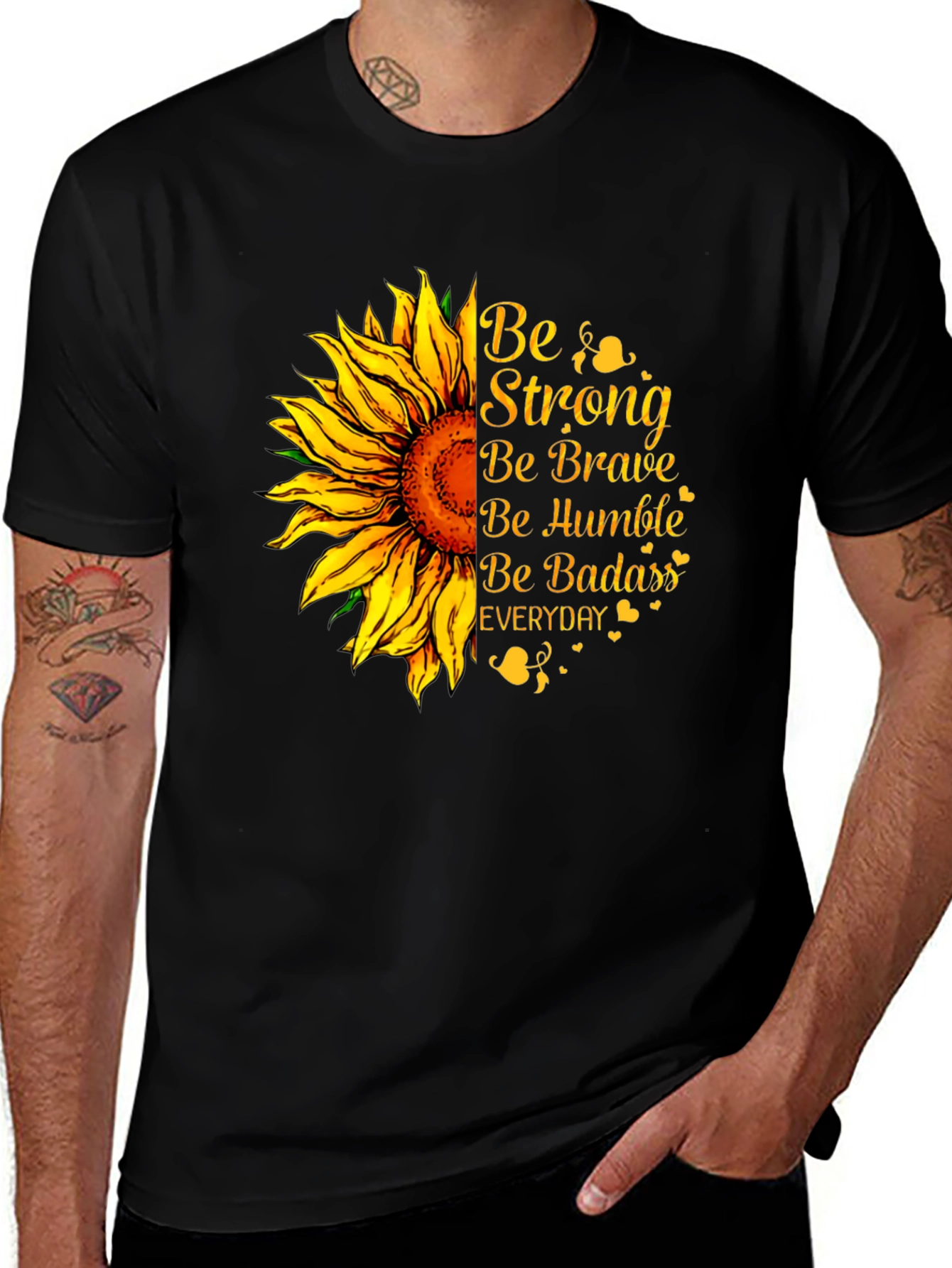 Be Strong Sunflower Graphic T-Shirt