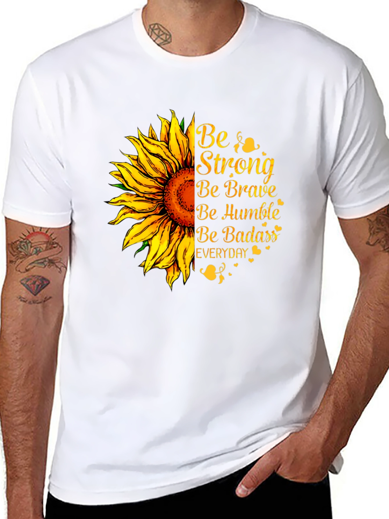 Be Strong Sunflower Graphic T-Shirt