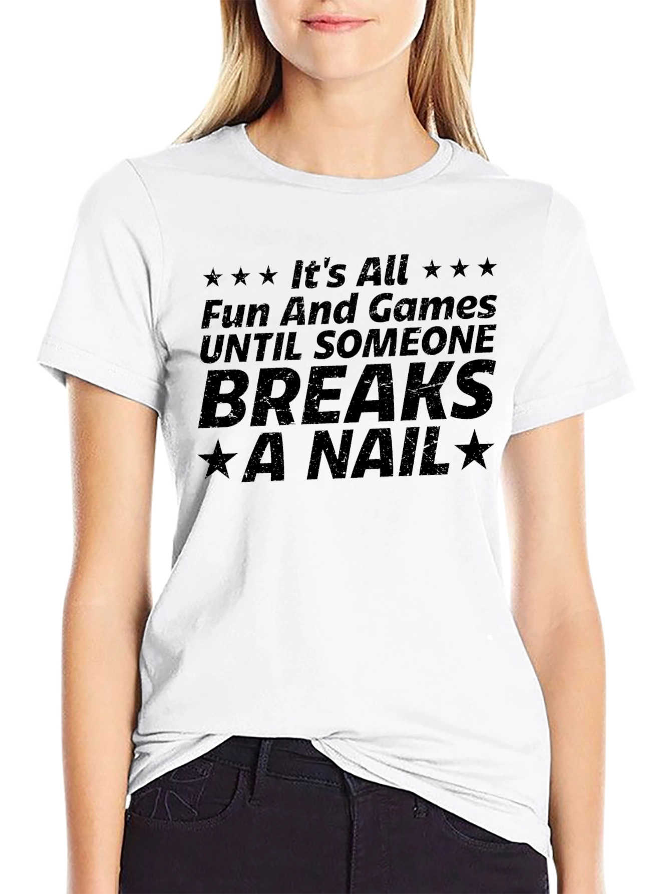 Funny Breaks a Nail Graphic T-Shirt