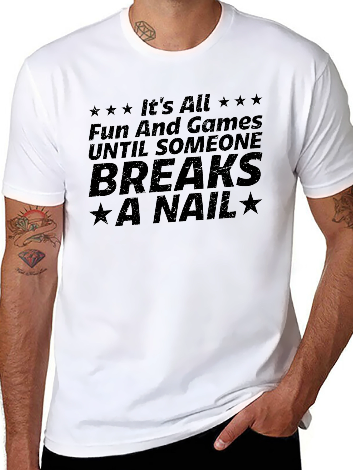 Funny Breaks a Nail Graphic T-Shirt