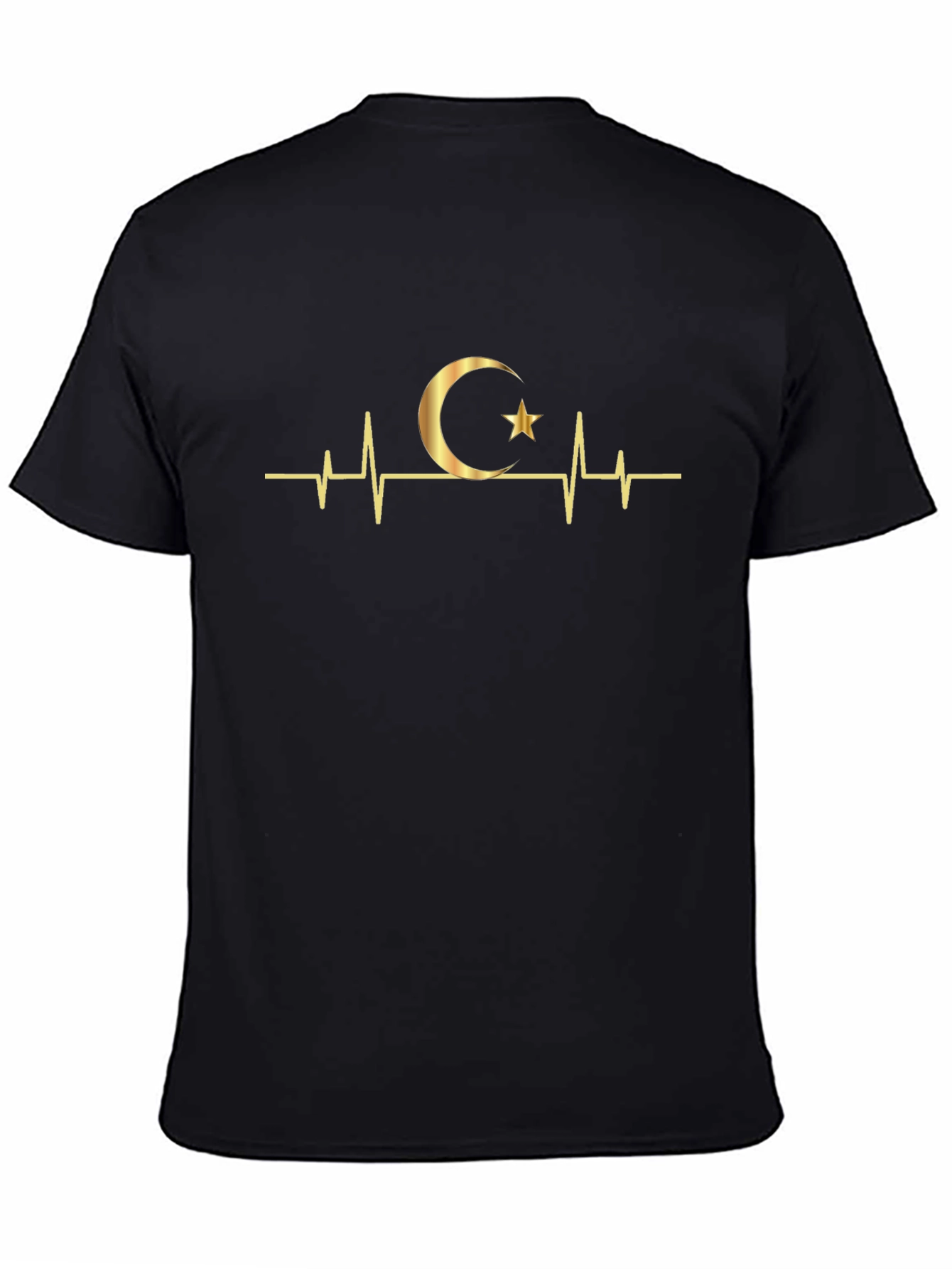 Faith Heartbeat T-Shirt - Black Crescent Moon
