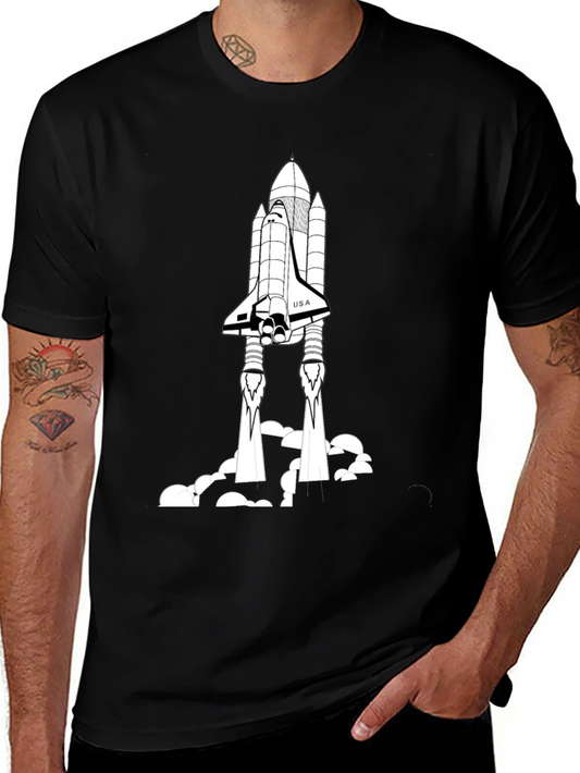 Space Shuttle Launch Black T-Shirt