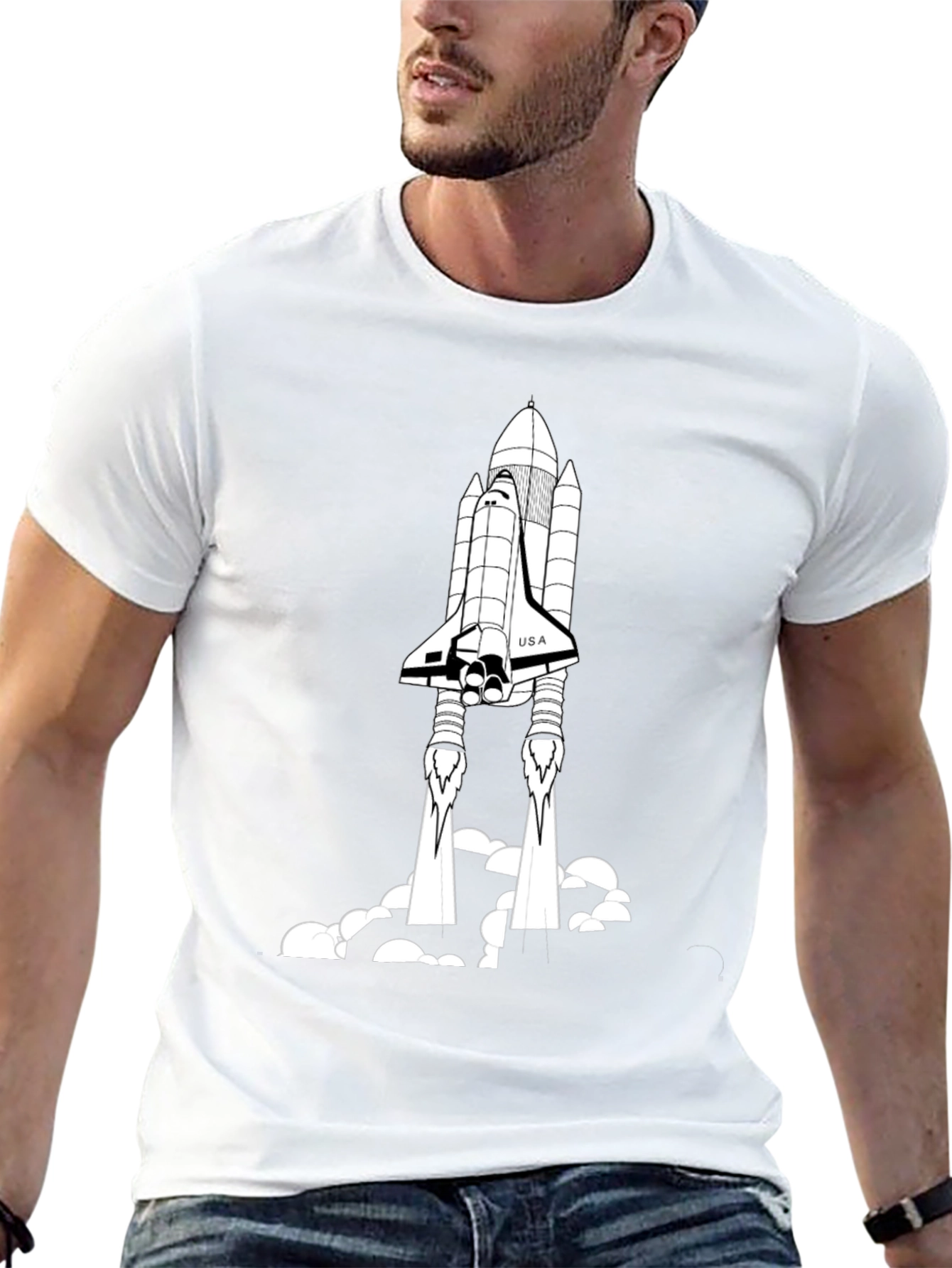 Space Shuttle Launch Black T-Shirt