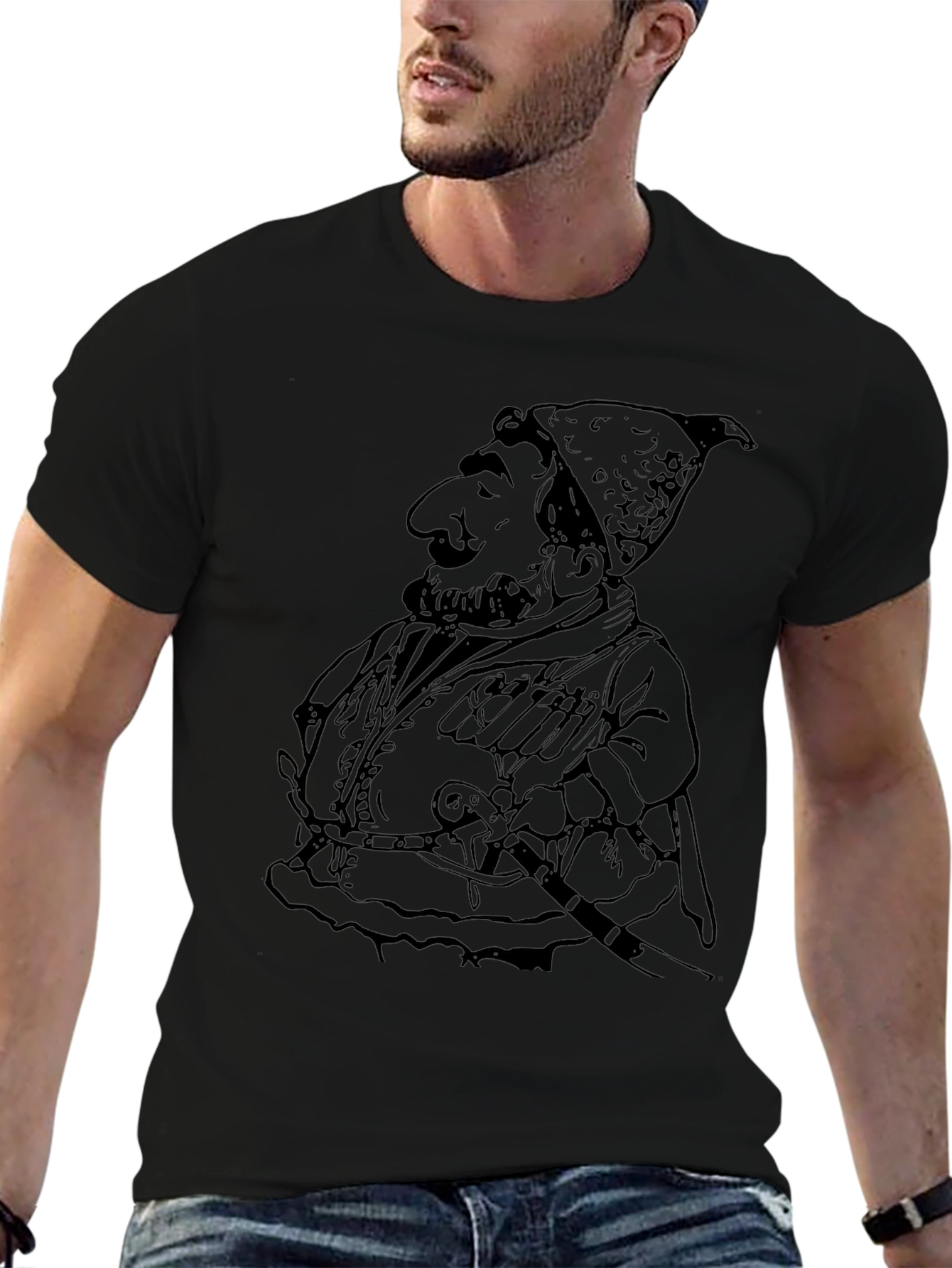 Cartoon Graphic T-Shirt - Black