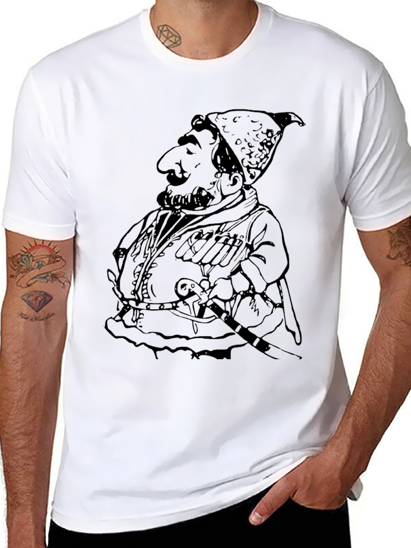 Cartoon Graphic T-Shirt - Black