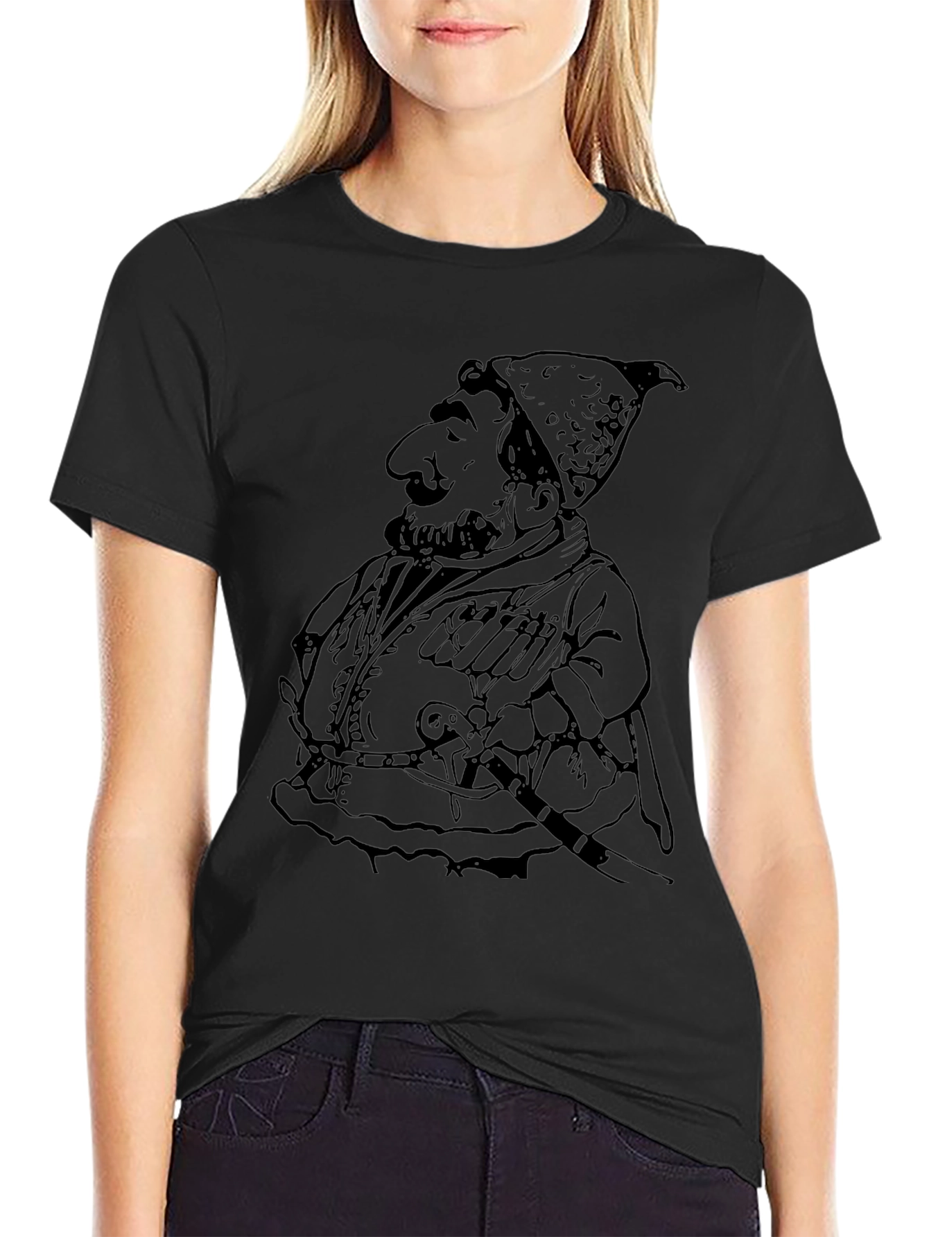 Cartoon Graphic T-Shirt - Black