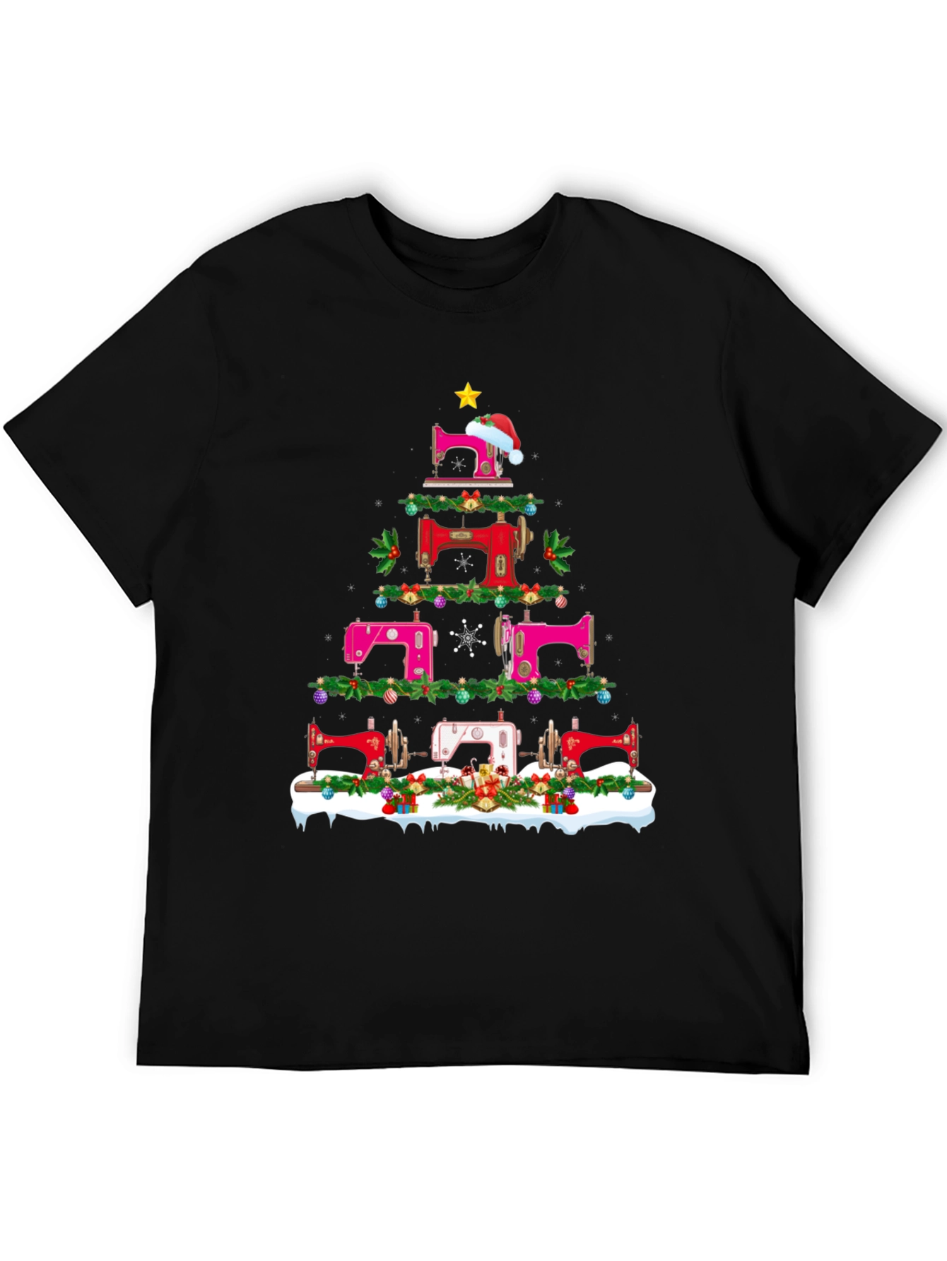 Sewing Machine Christmas Tree T-Shirt