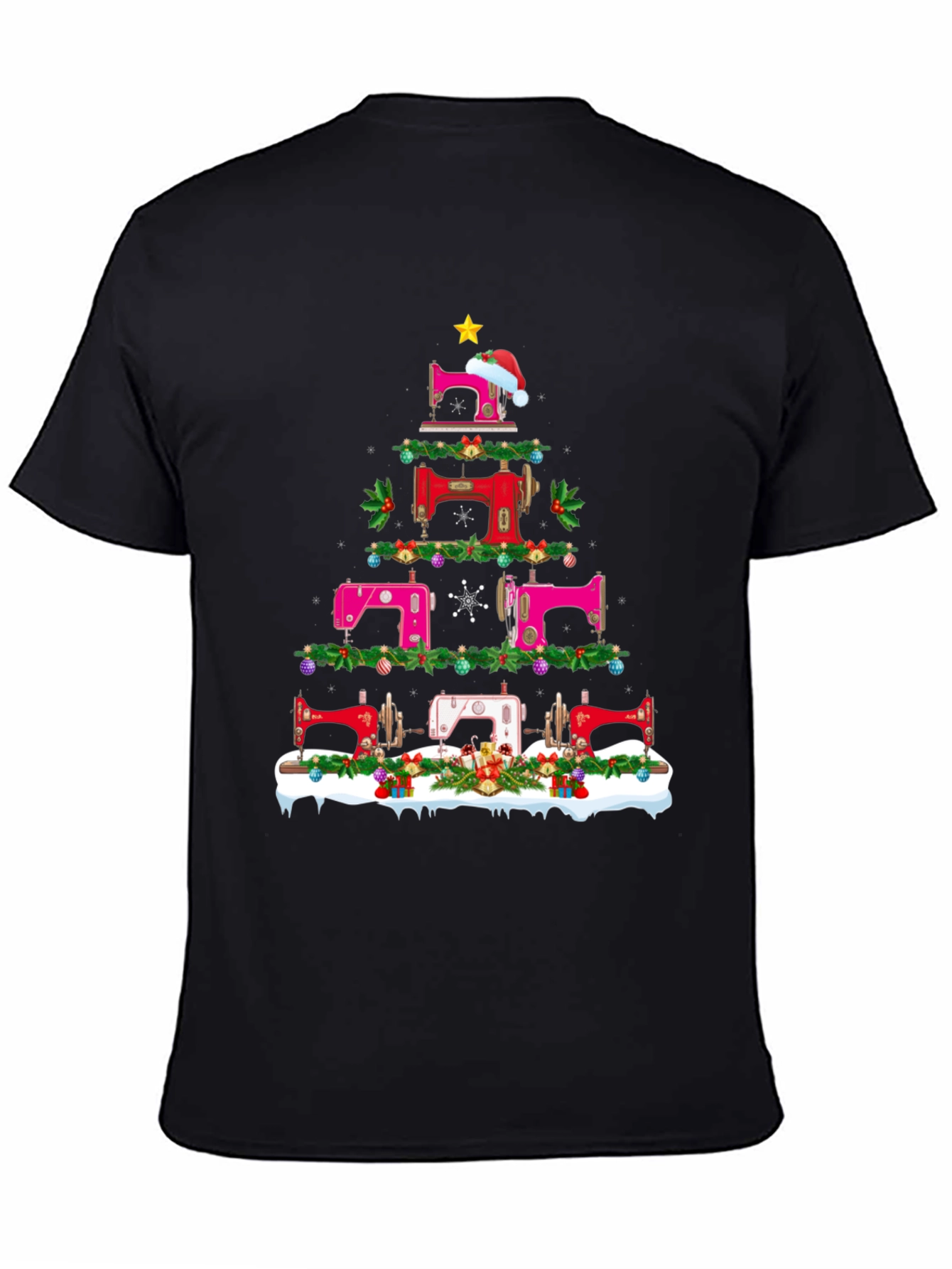 Sewing Machine Christmas Tree T-Shirt