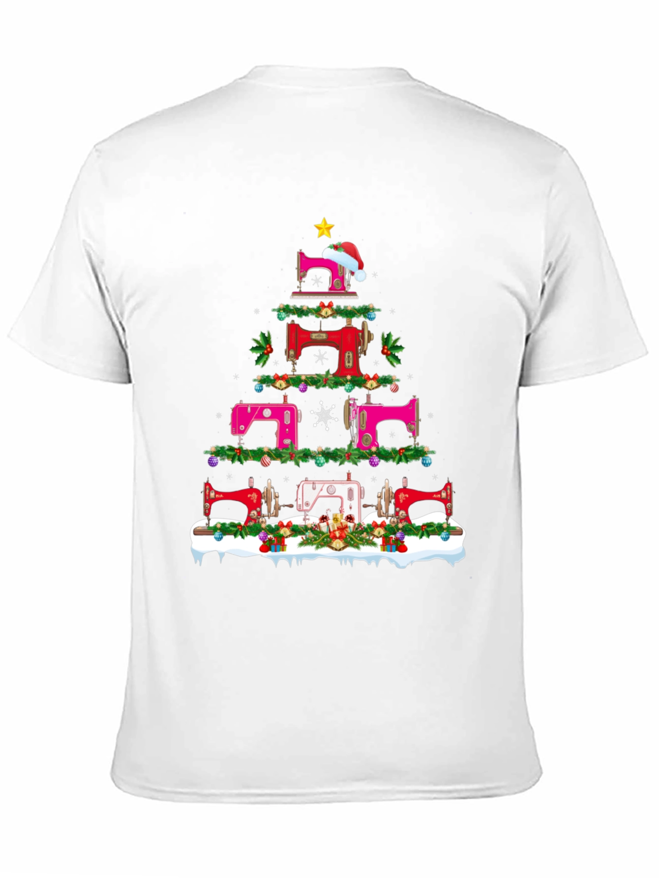 Sewing Machine Christmas Tree T-Shirt
