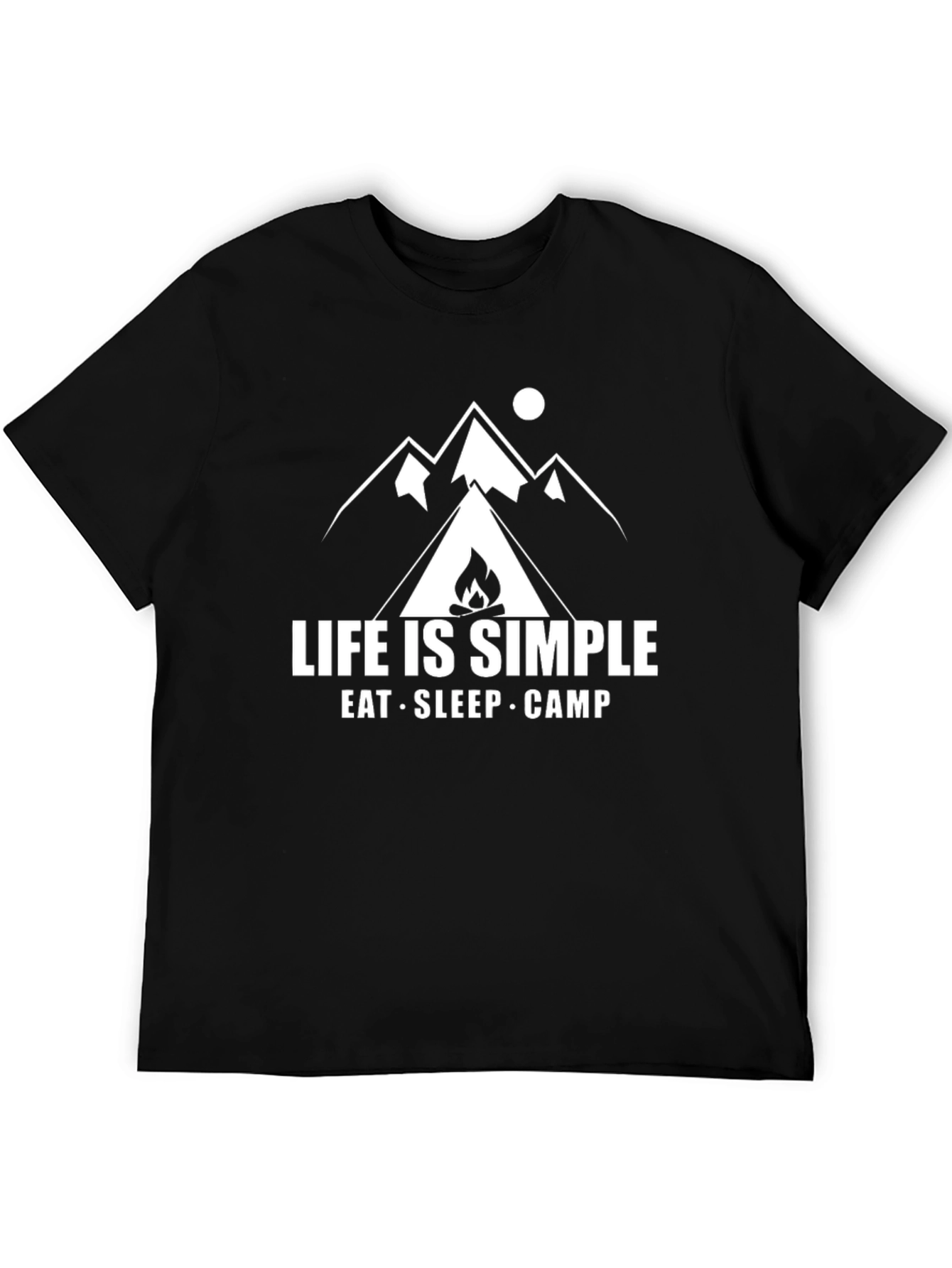 Life is Simple Camping Graphic Tee - Black
