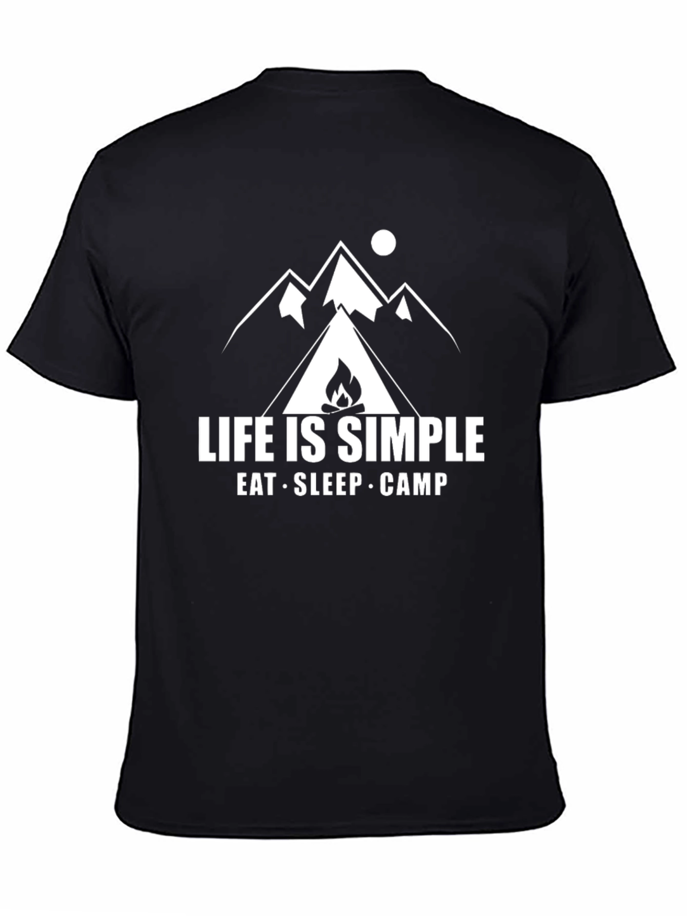Life is Simple Camping Graphic Tee - Black
