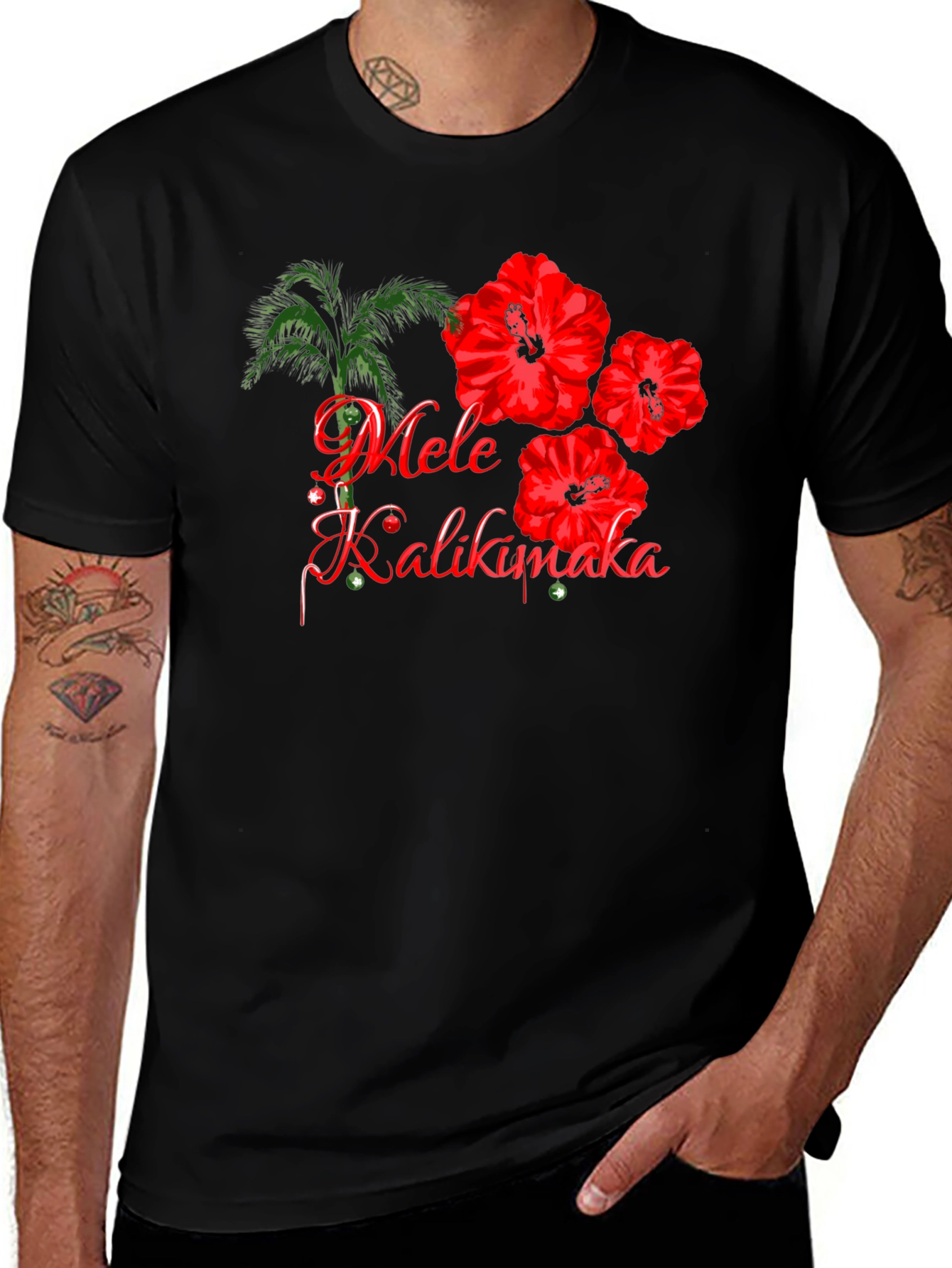 Mele Kalikimaka Graphic Tee - Hawaiian Christmas Shirt