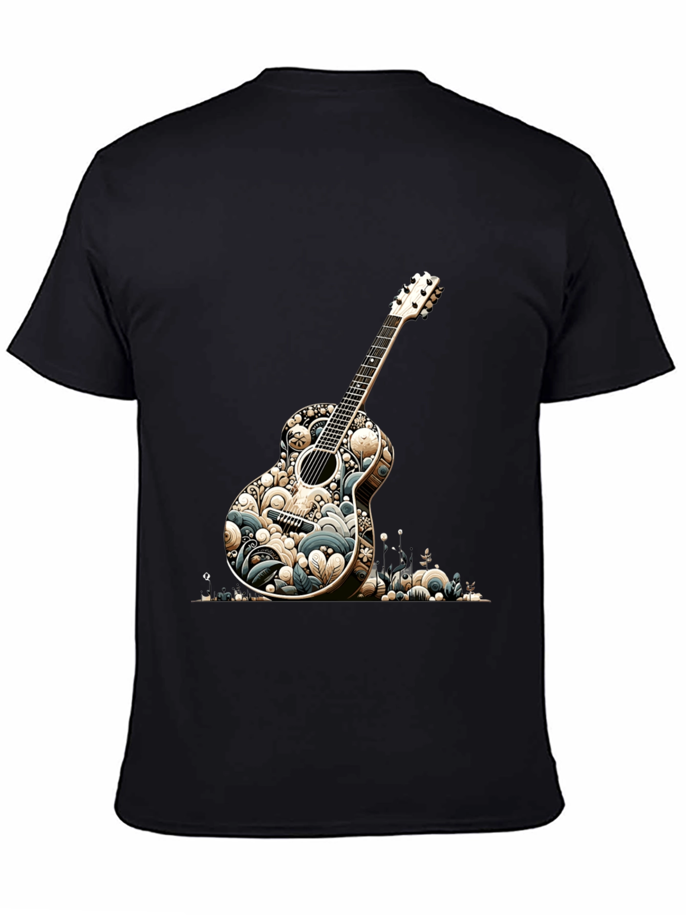 Guitar Graphic Tee - Black Cotton Blend