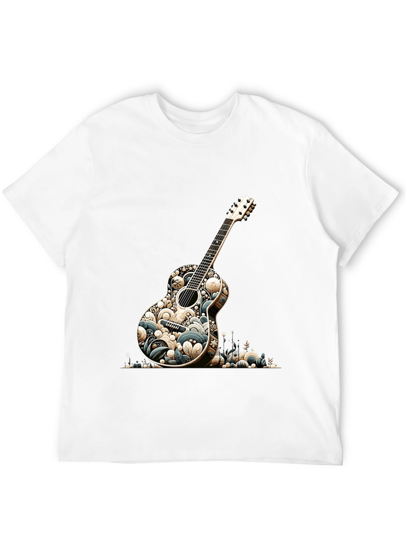 Guitar Graphic Tee - Black Cotton Blend