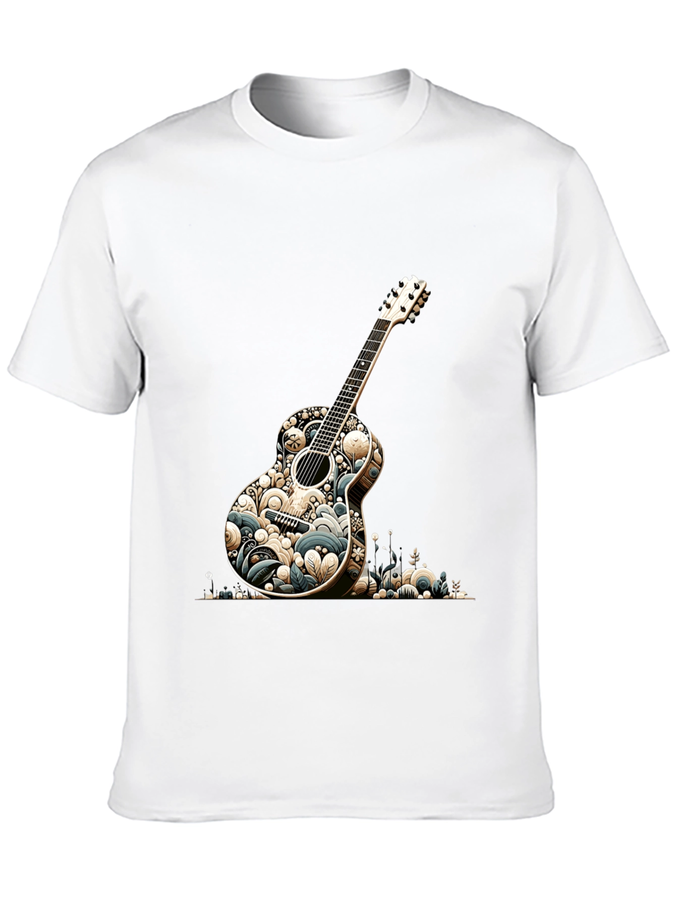 Guitar Graphic Tee - Black Cotton Blend