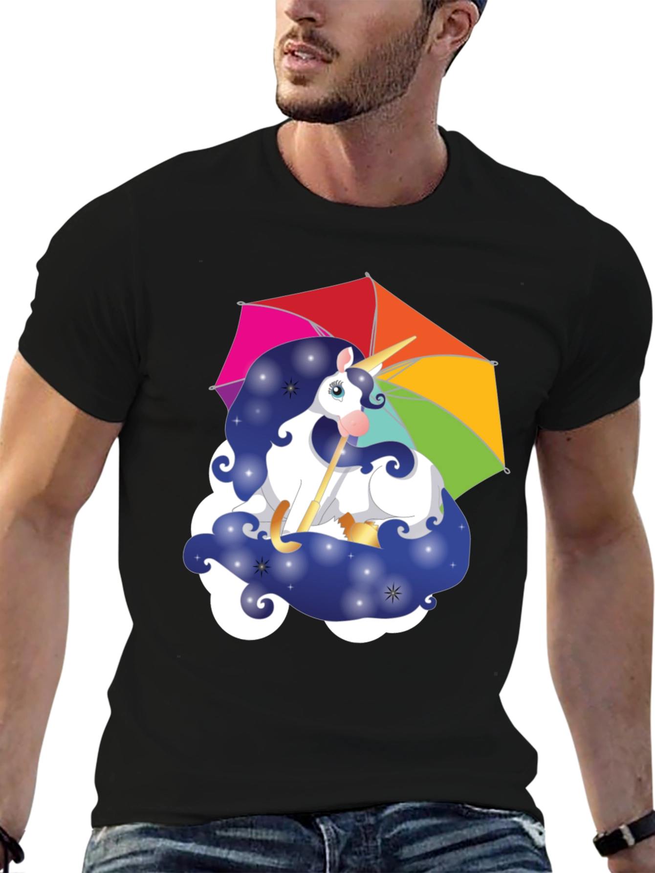 Unicorn Rainbow Umbrella Graphic Tee