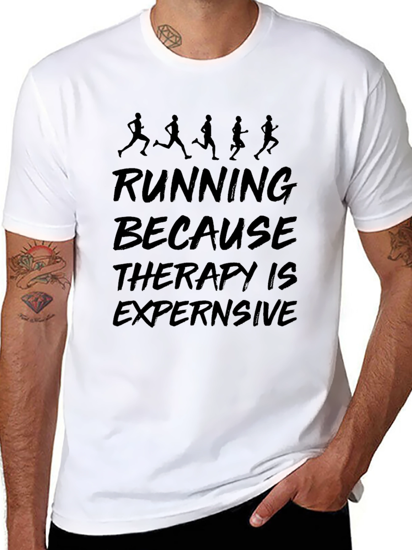 Running Therapy T-Shirt: Funny Exercise Tee
