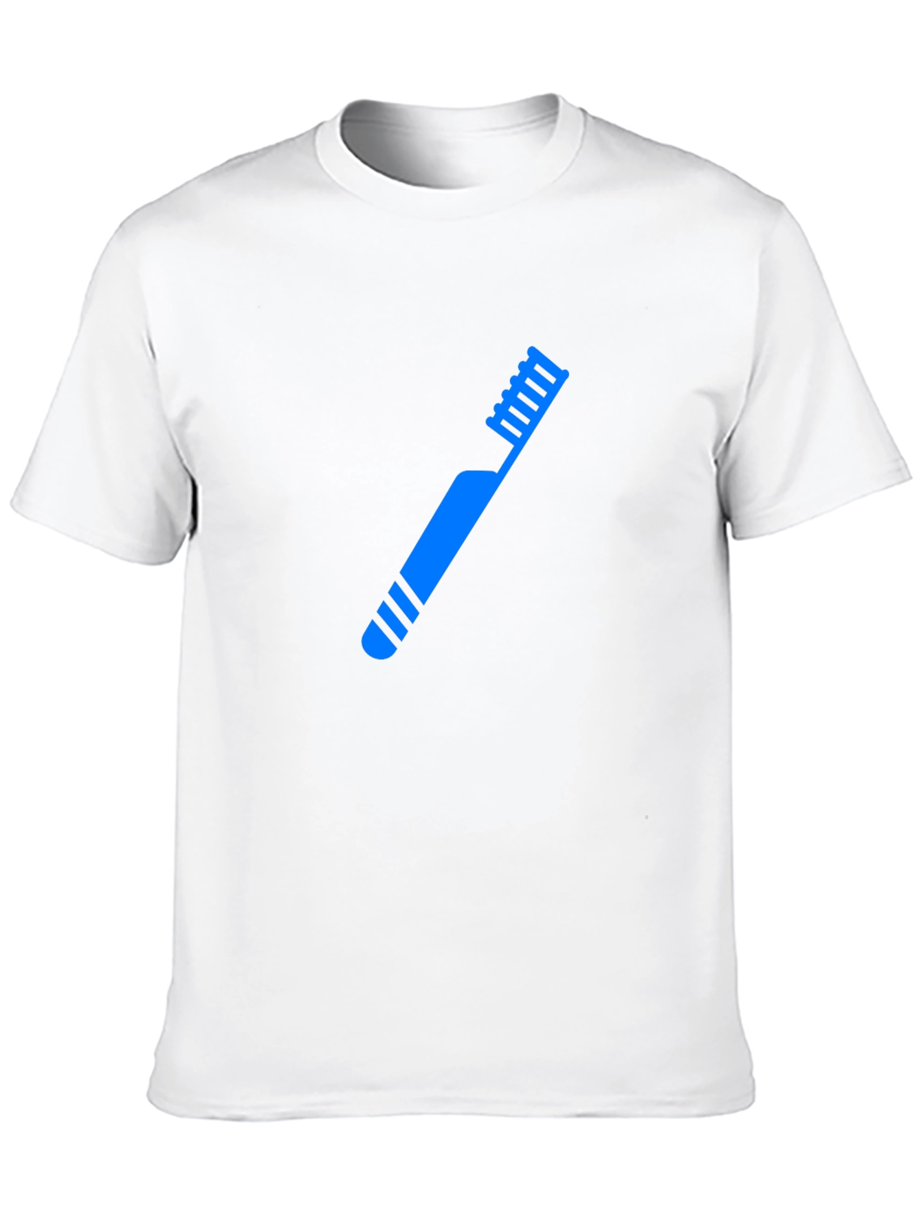Blue Toothbrush Graphic Black T-Shirt