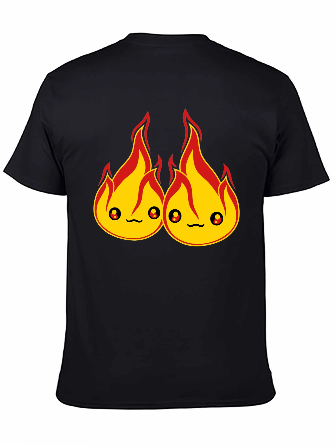 Cute Fire Flames Black T-Shirt