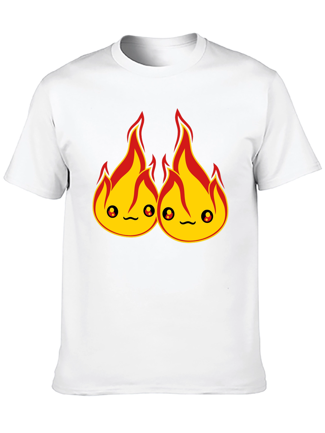 Cute Fire Flames Black T-Shirt