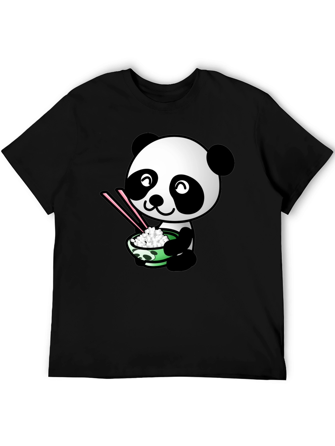 Panda Eating Rice Graphic T-Shirt