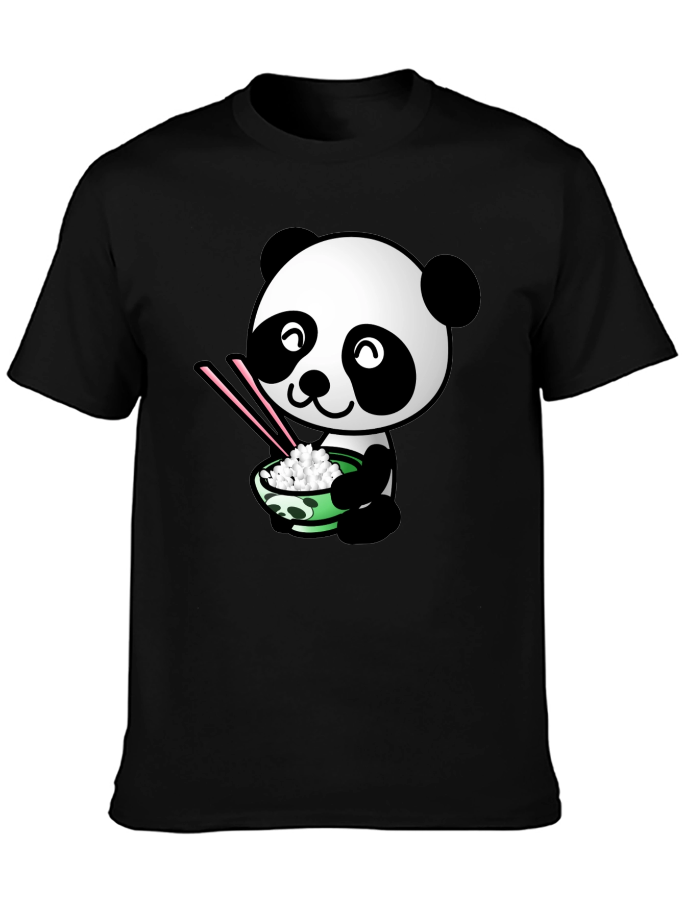 Panda Eating Rice Graphic T-Shirt