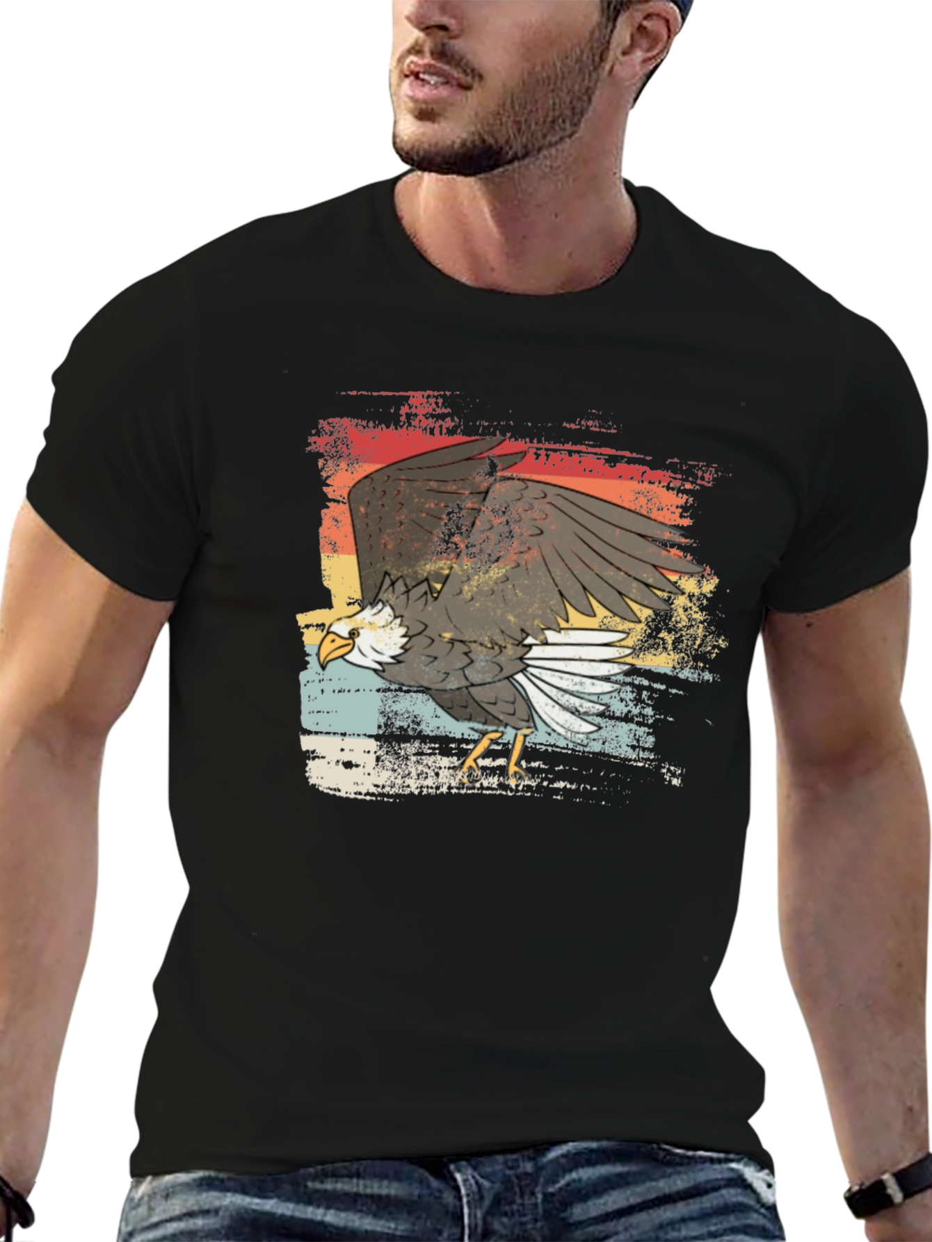 Bald Eagle Graphic T-Shirt - Retro Style