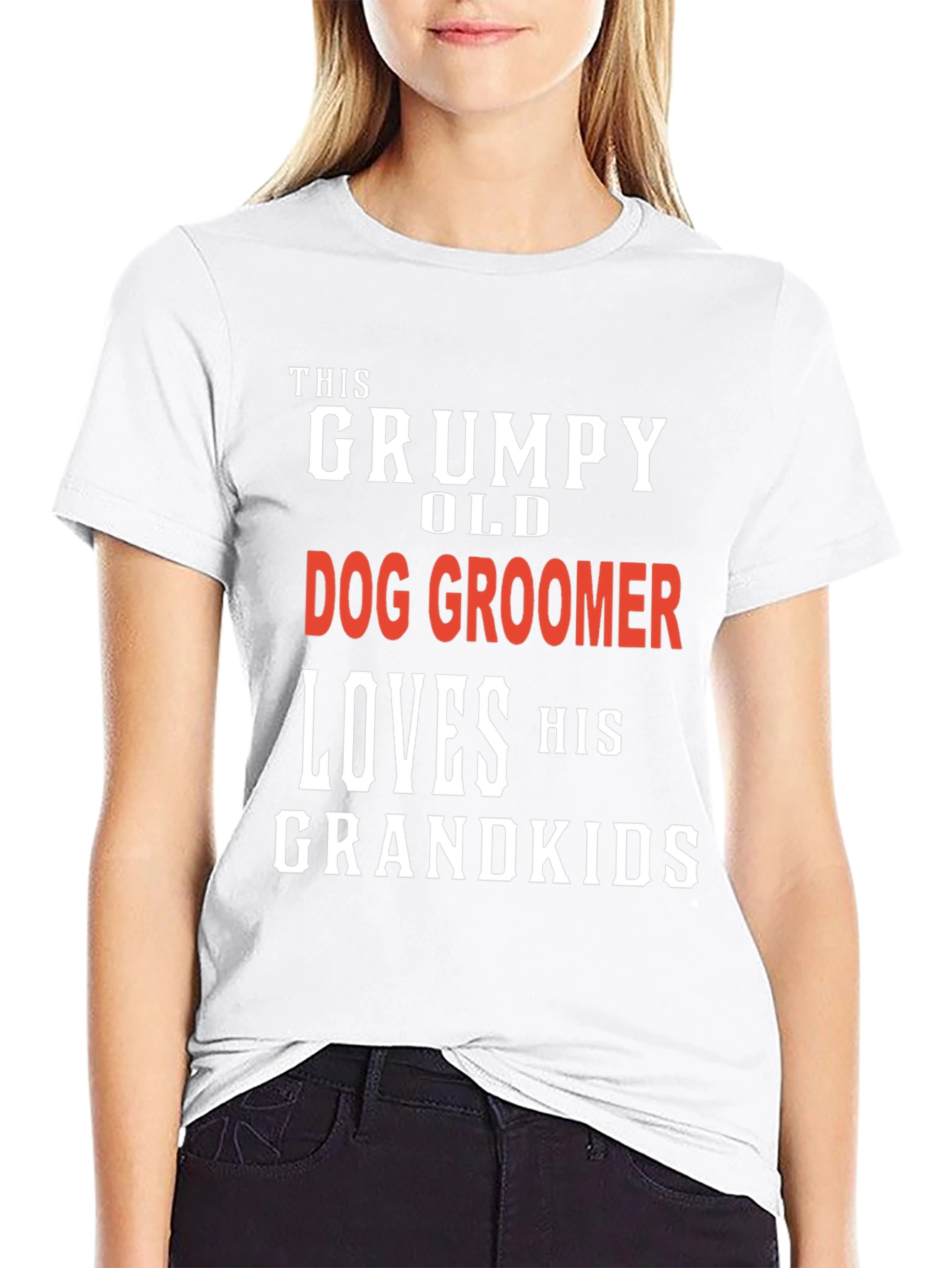 Grumpy Old Dog Groomer T-Shirt - Grandkids Love