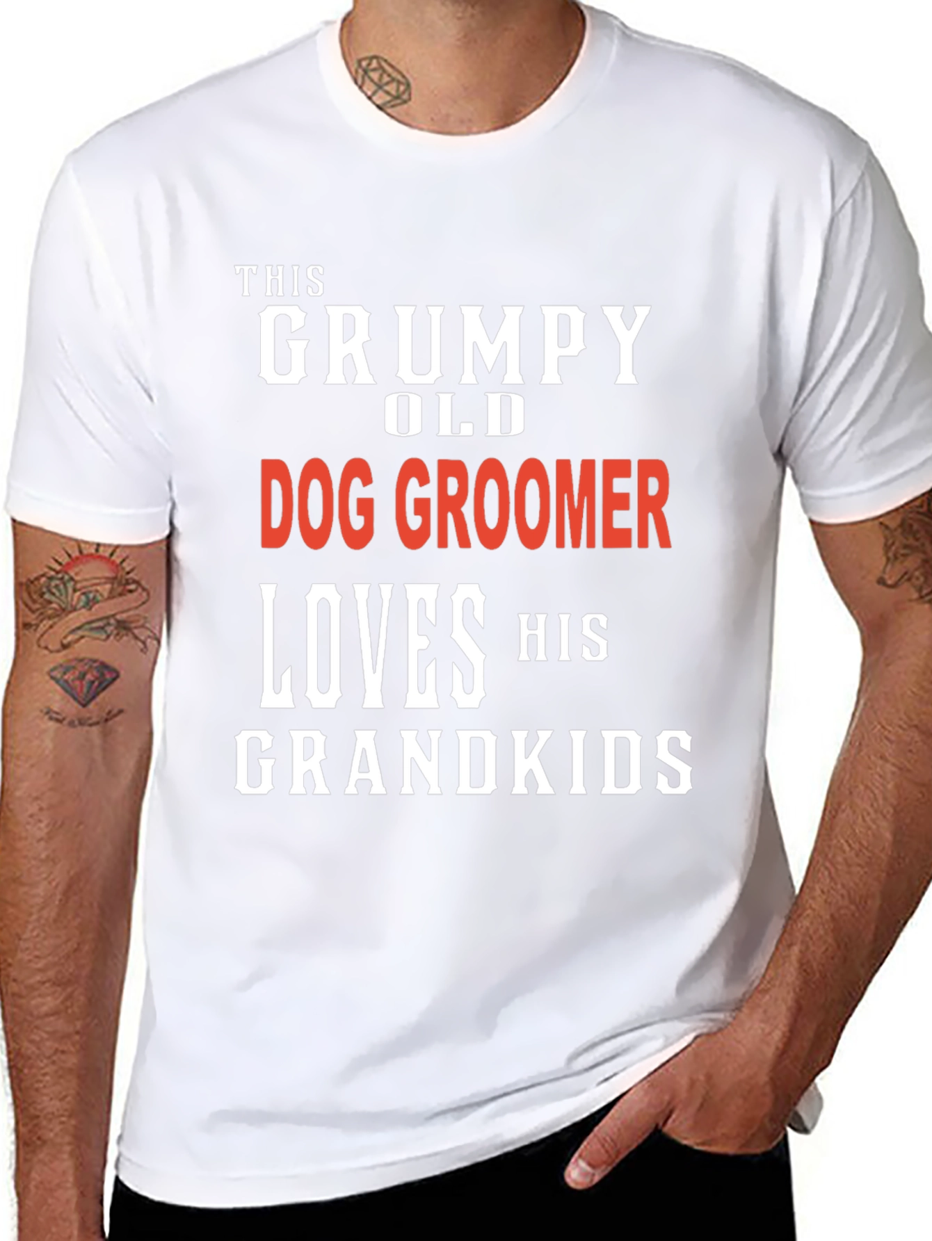Grumpy Old Dog Groomer T-Shirt - Grandkids Love