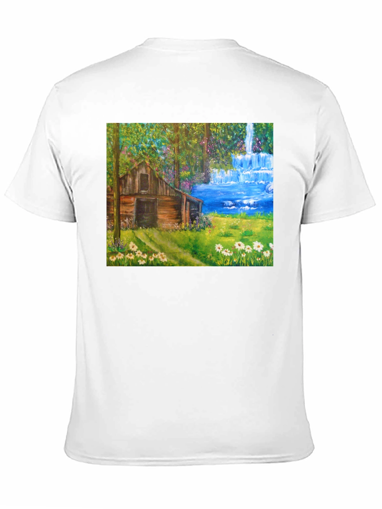 Cabin Waterfall Nature T-Shirt
