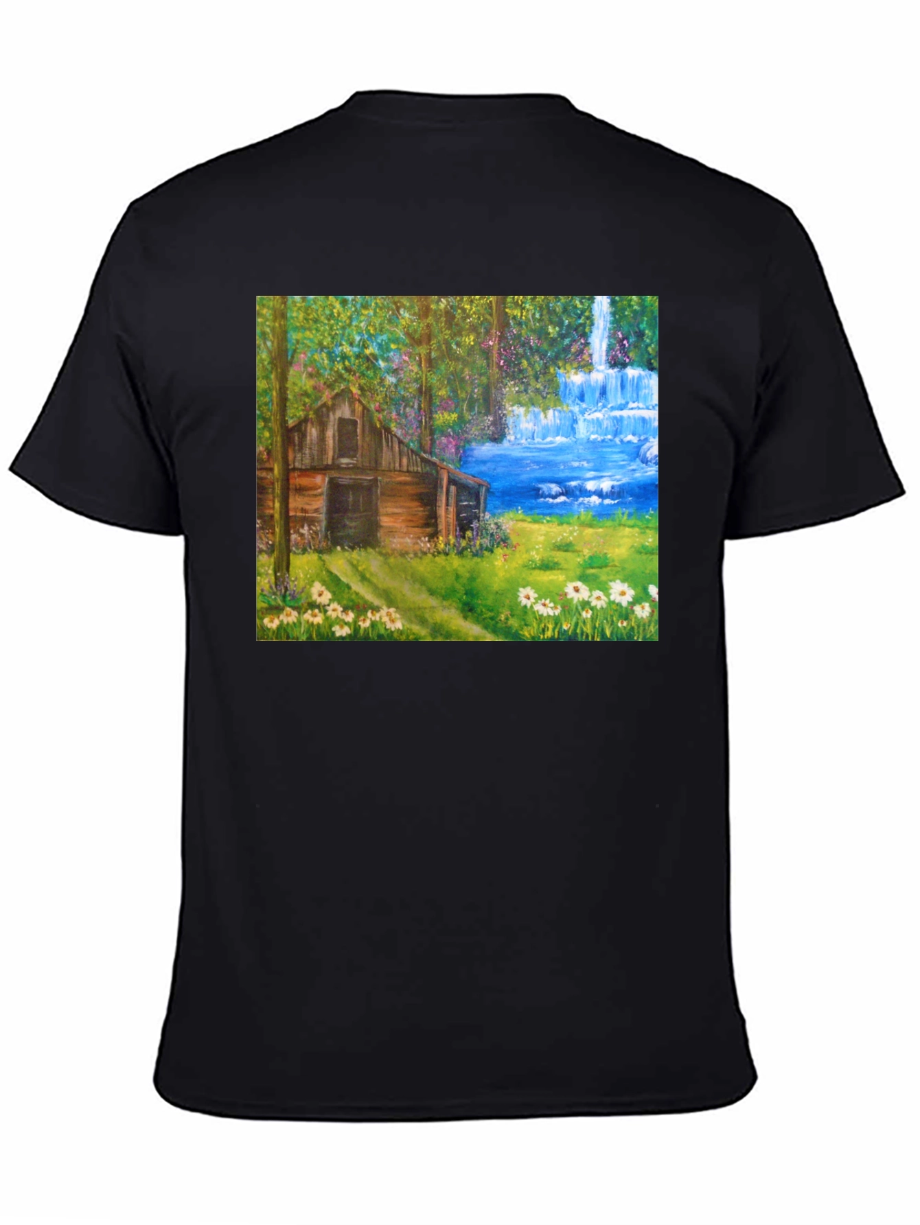 Cabin Waterfall Nature T-Shirt