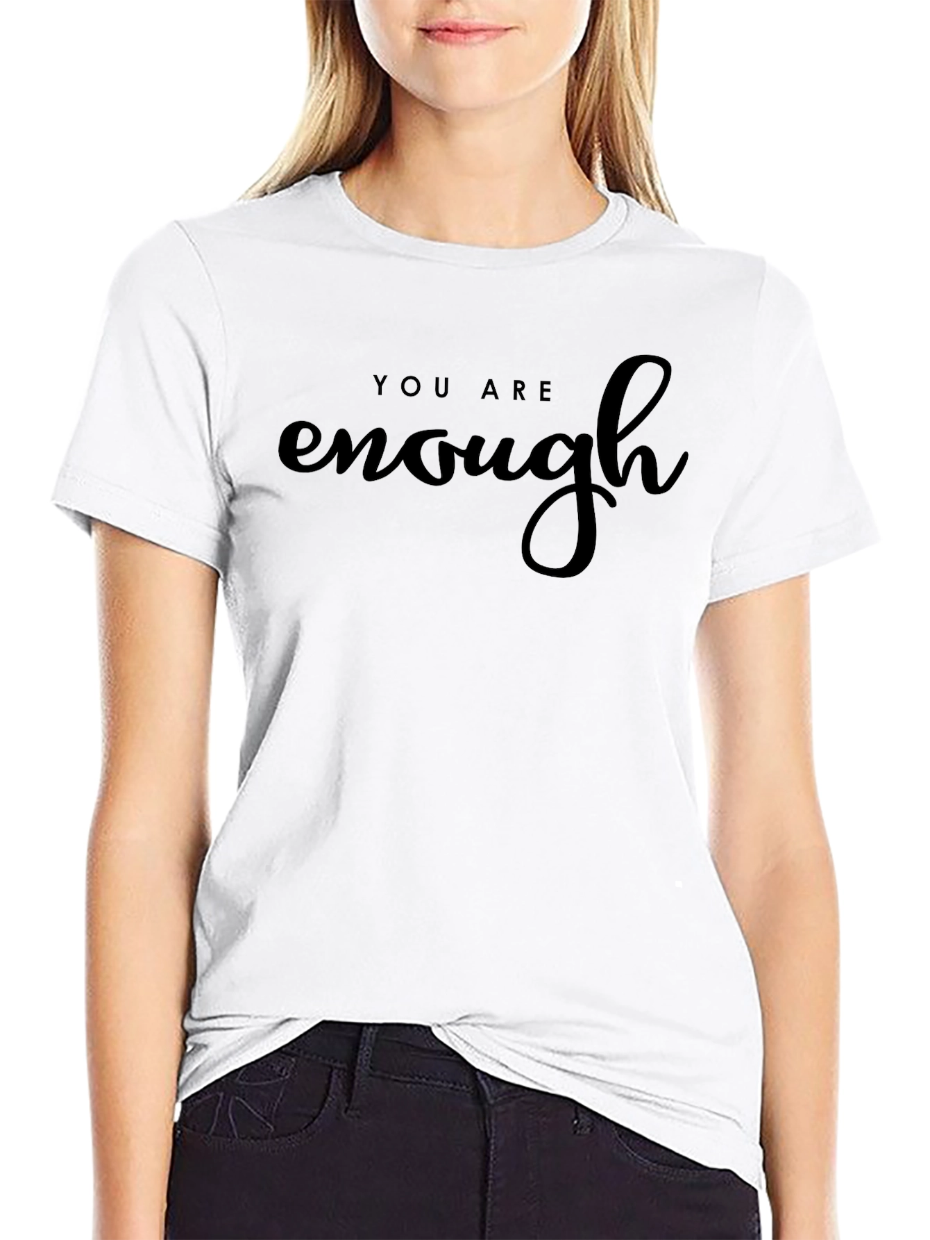 You Are Enough Black Graphic Tee