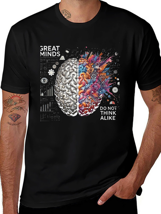 Great Minds Tee - Creative Brain Graphic