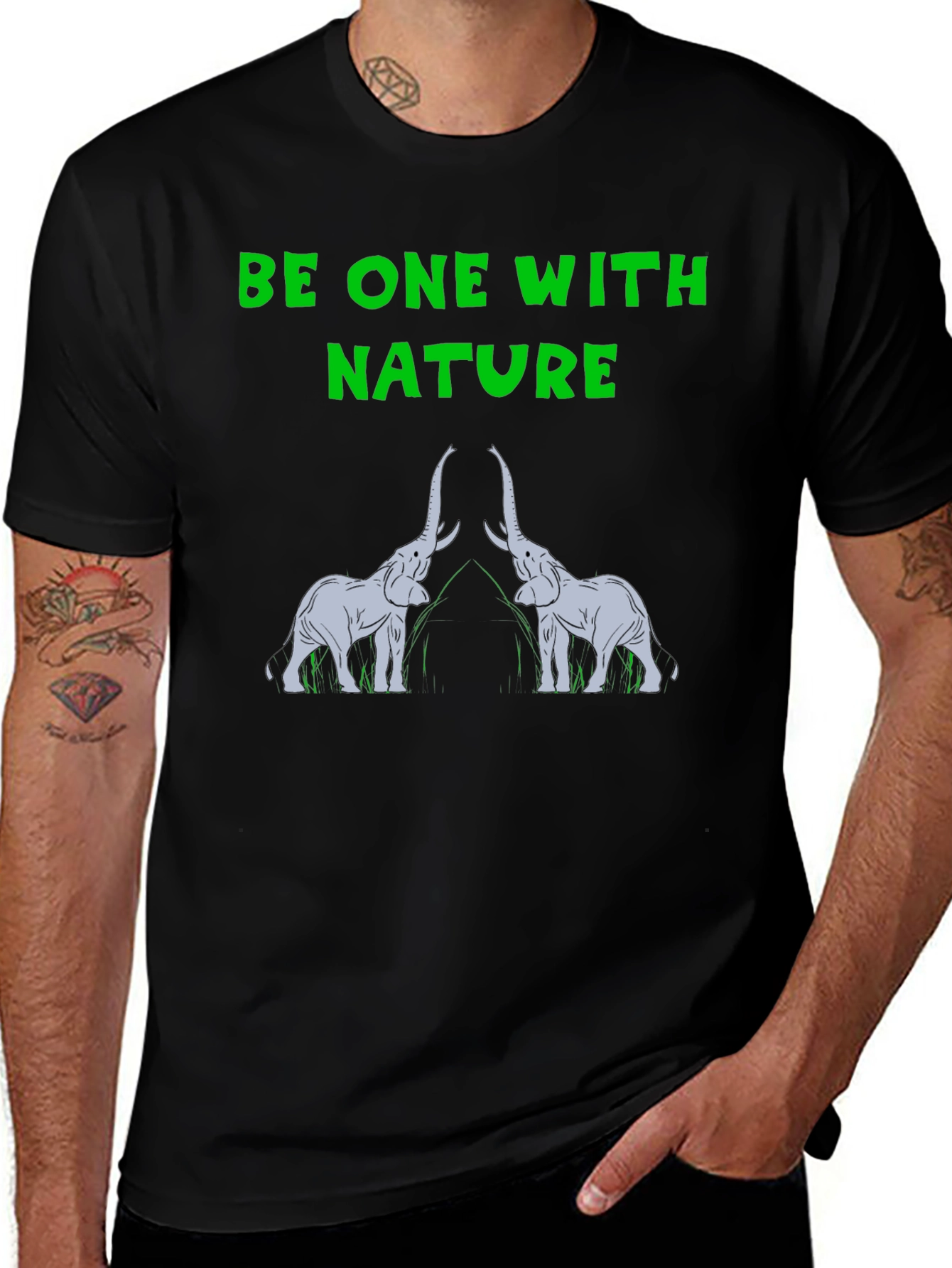Be One With Nature Elephant Graphic Tee