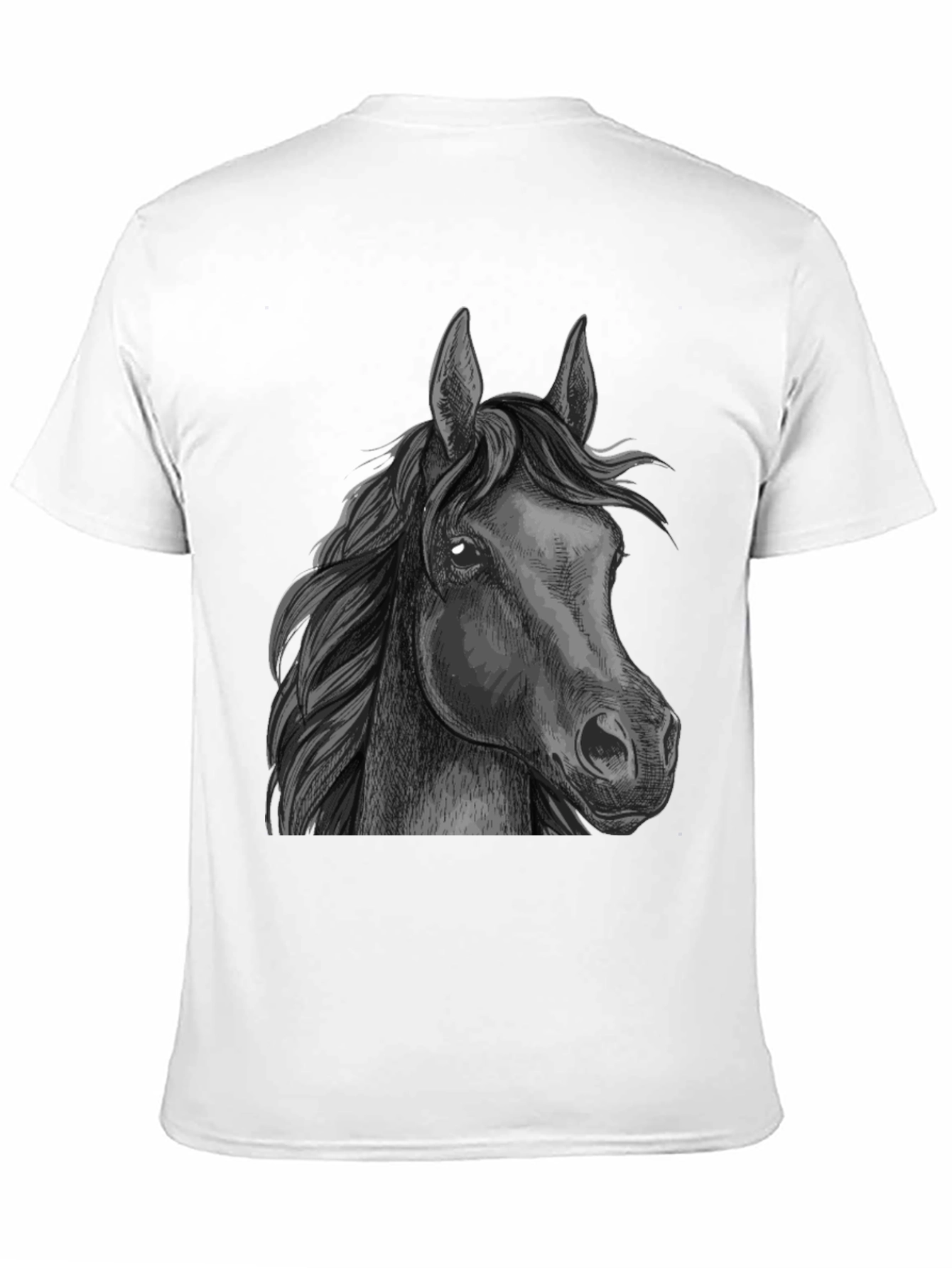 Horse Graphic Print Tee - Black Animal T-Shirt