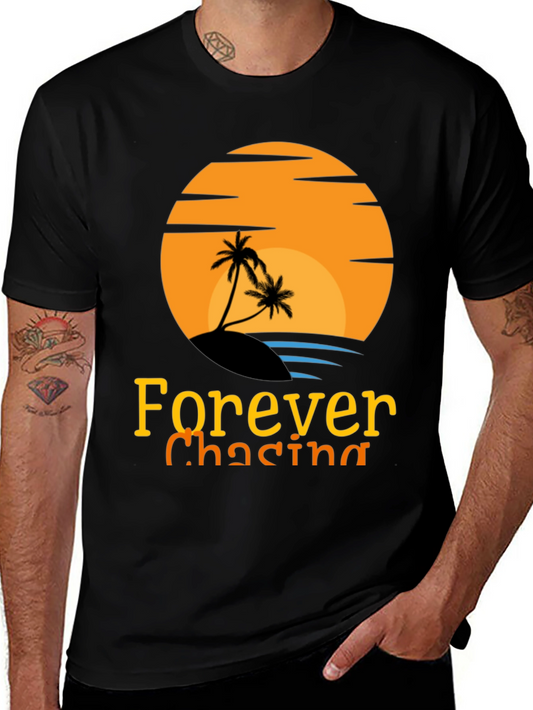Forever Chasing Sunset Black Graphic Tee