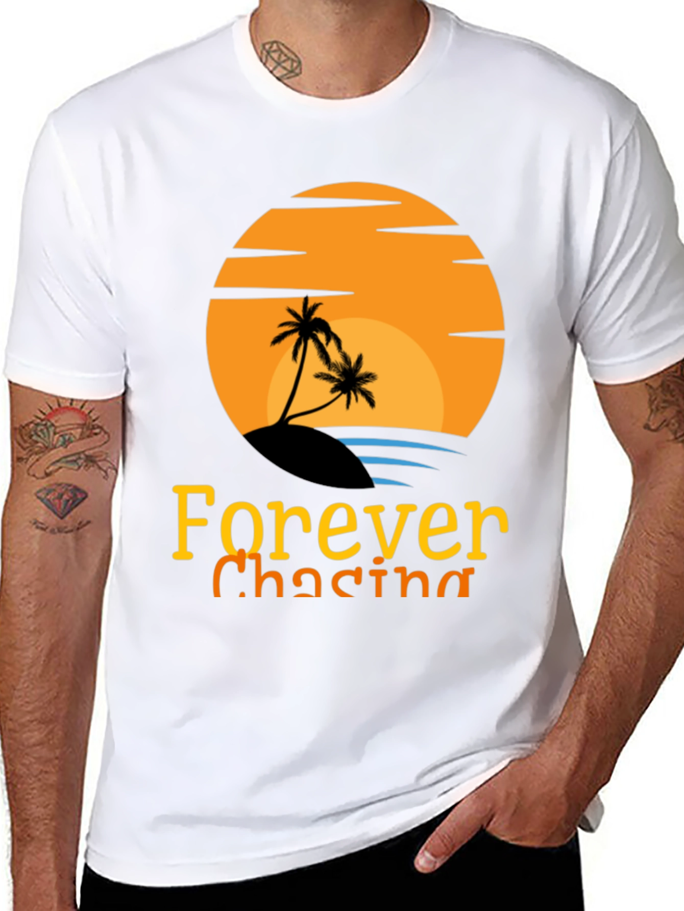 Forever Chasing Sunset Black Graphic Tee