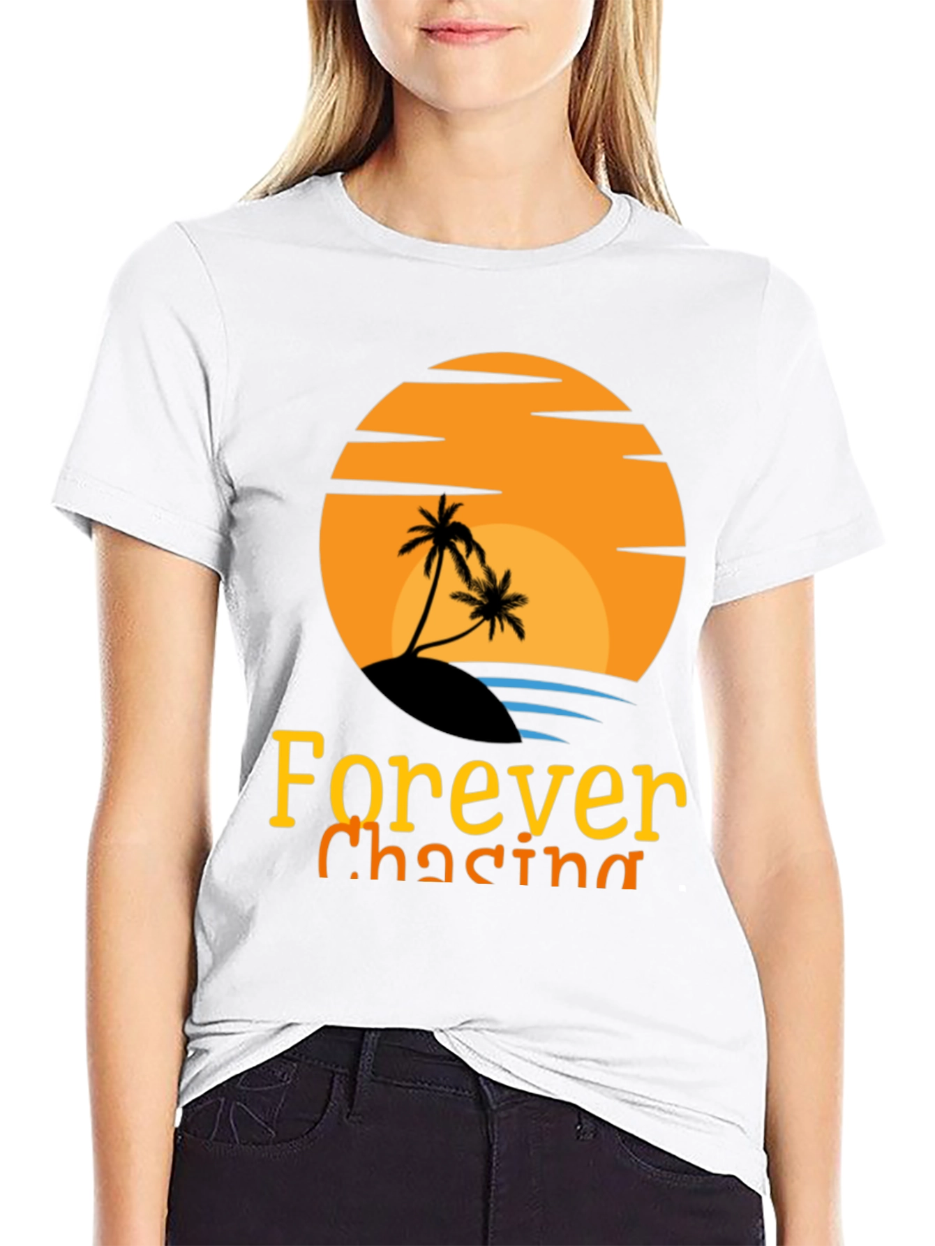 Forever Chasing Sunset Black Graphic Tee