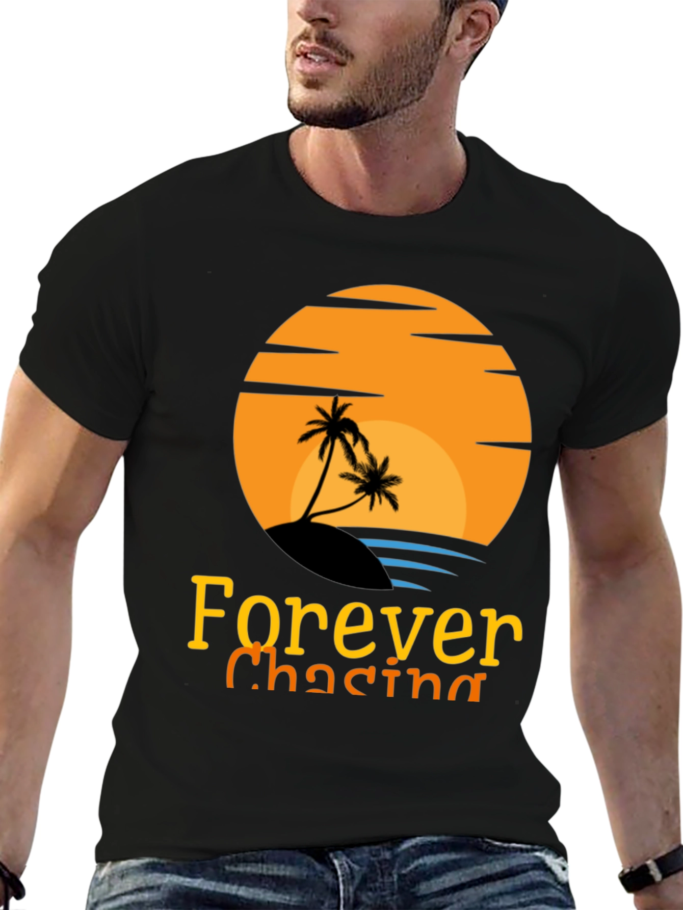 Forever Chasing Sunset Black Graphic Tee