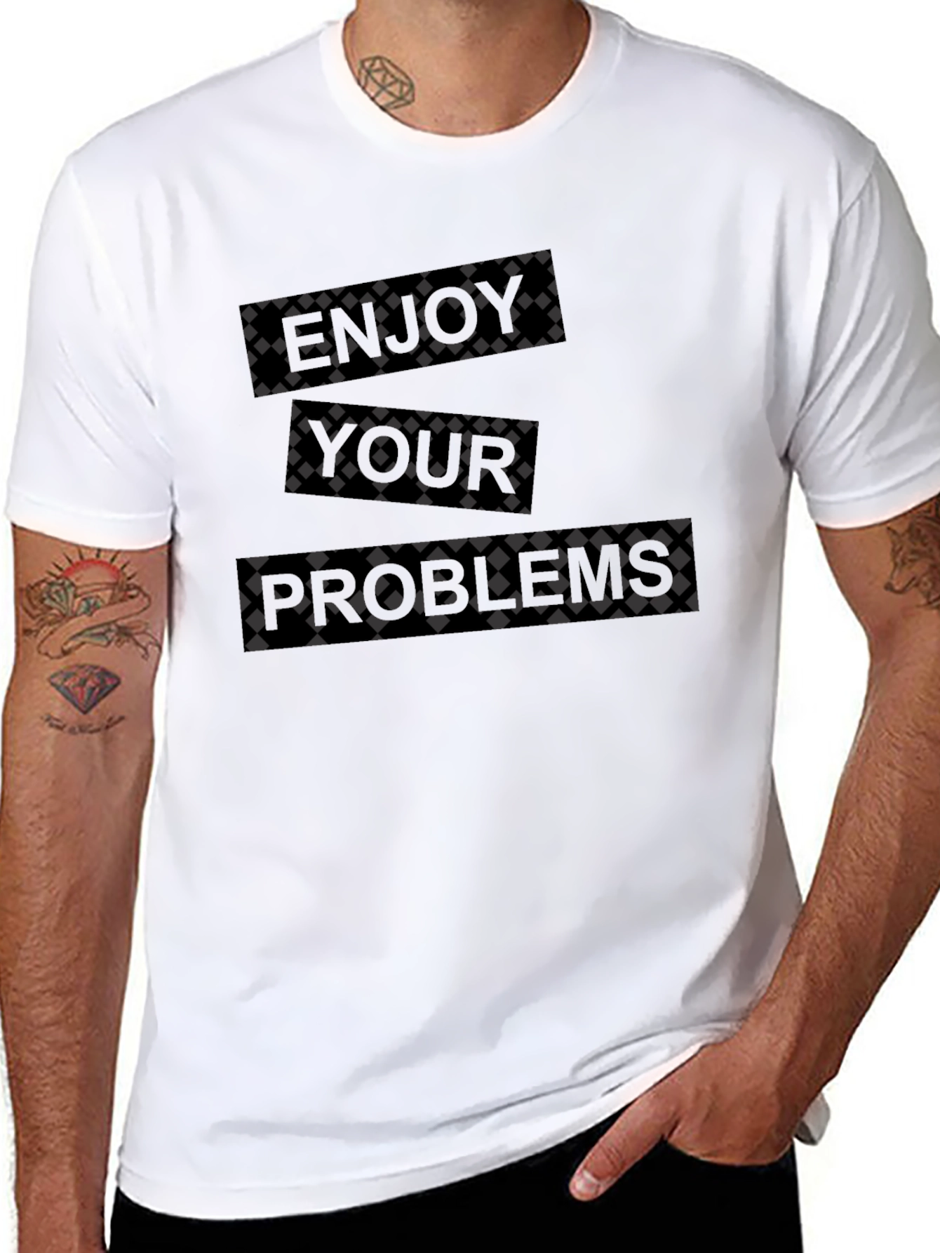 Enjoy Your Problems Mens Black Graphic Tee