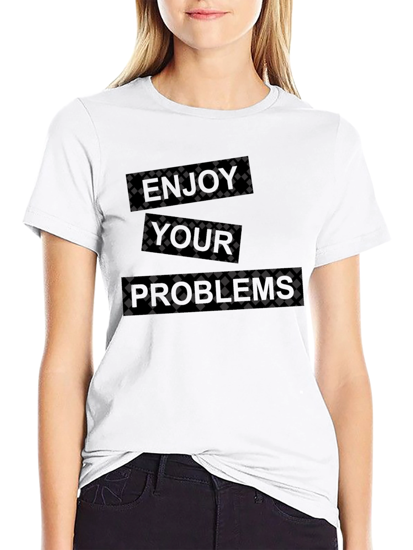 Enjoy Your Problems Mens Black Graphic Tee