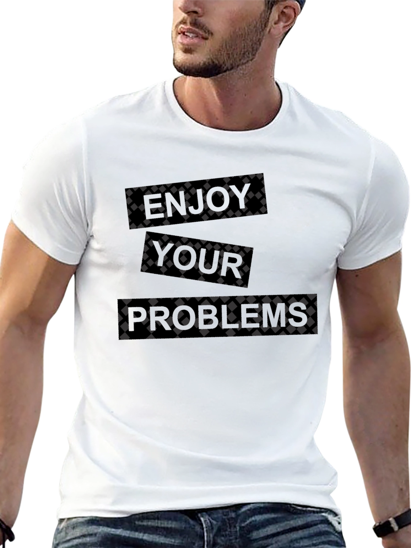 Enjoy Your Problems Mens Black Graphic Tee