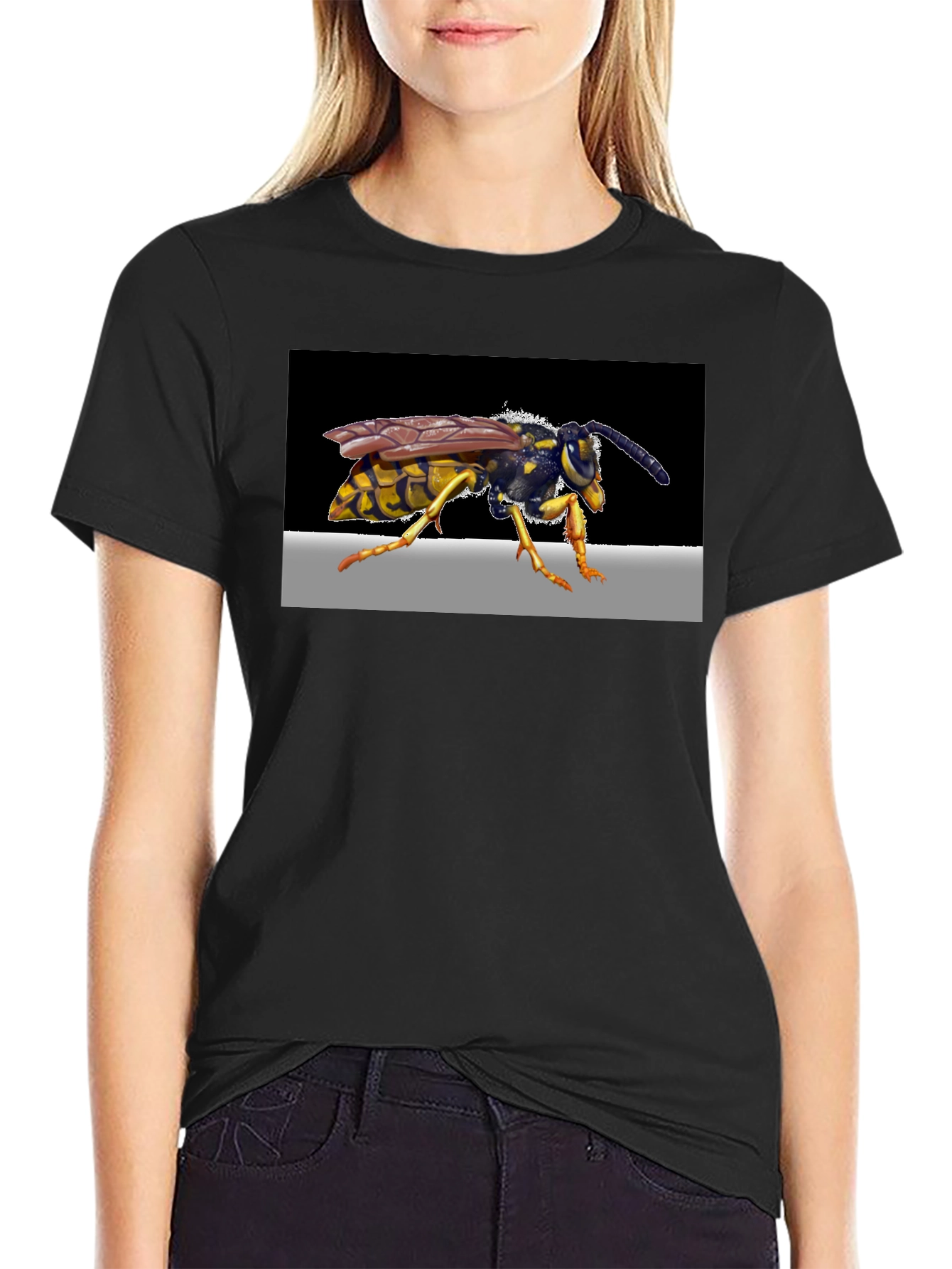Wasp Graphic Print Black T-Shirt