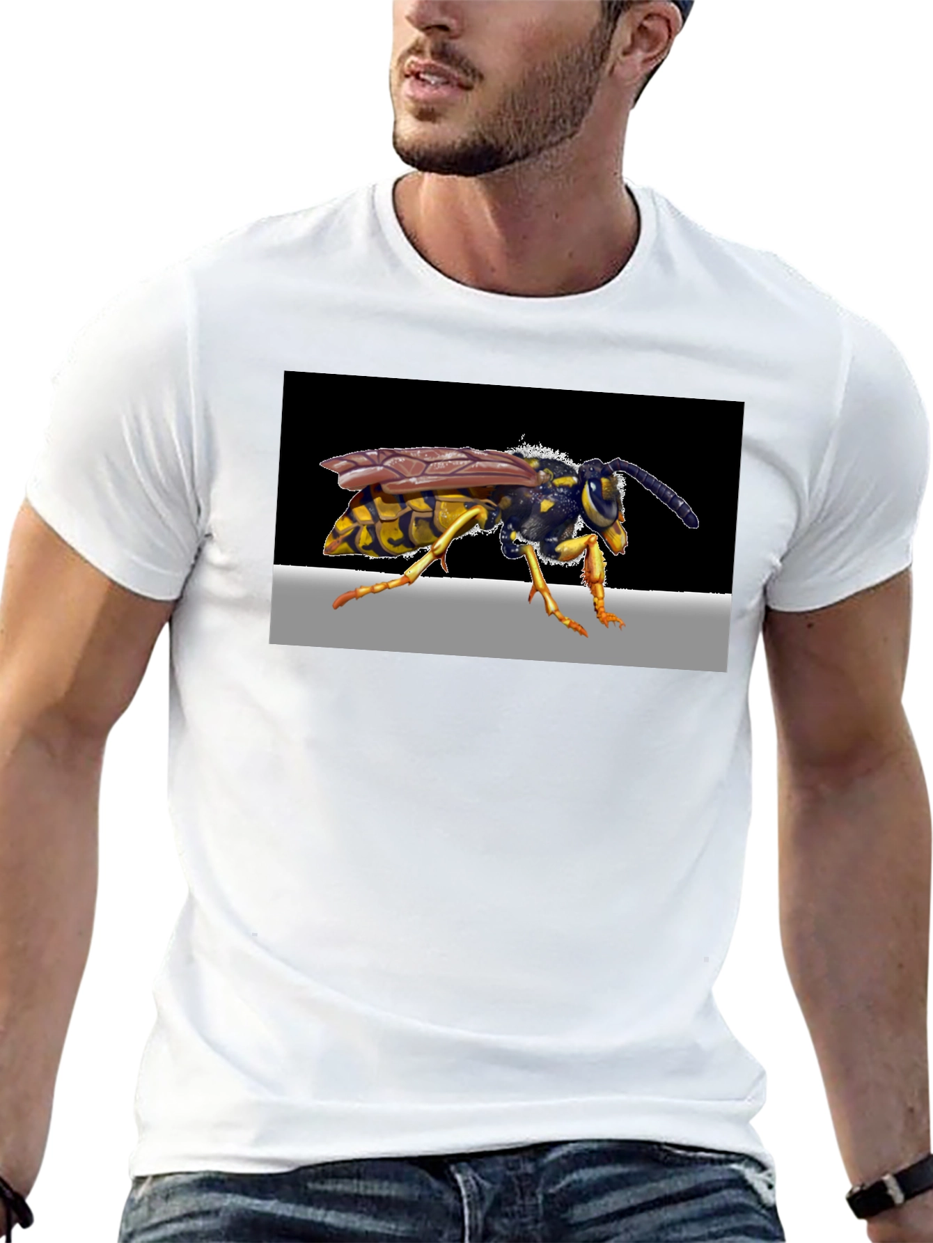 Wasp Graphic Print Black T-Shirt