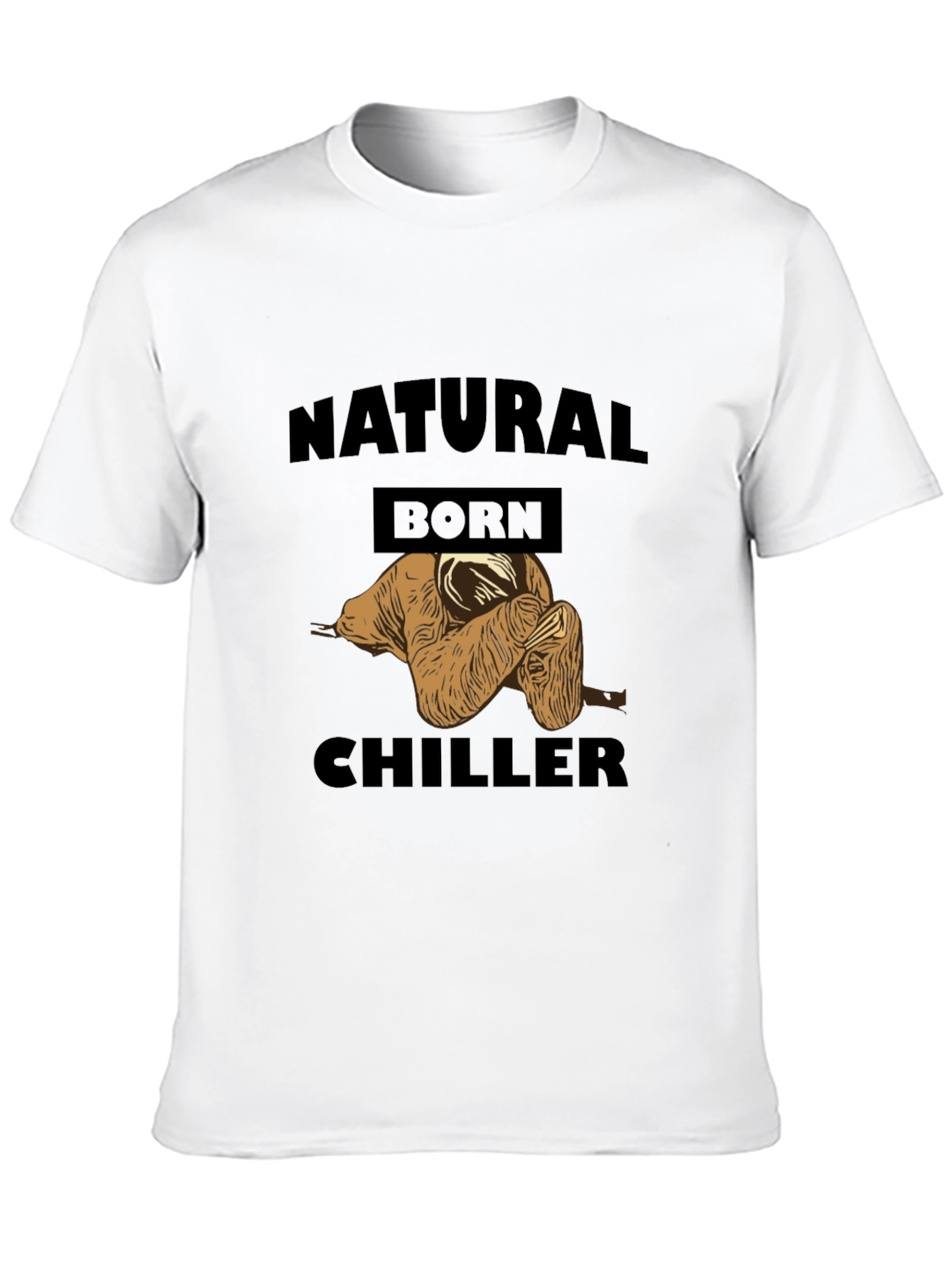 Natural Born Chiller Sloth Graphic Tee - Black