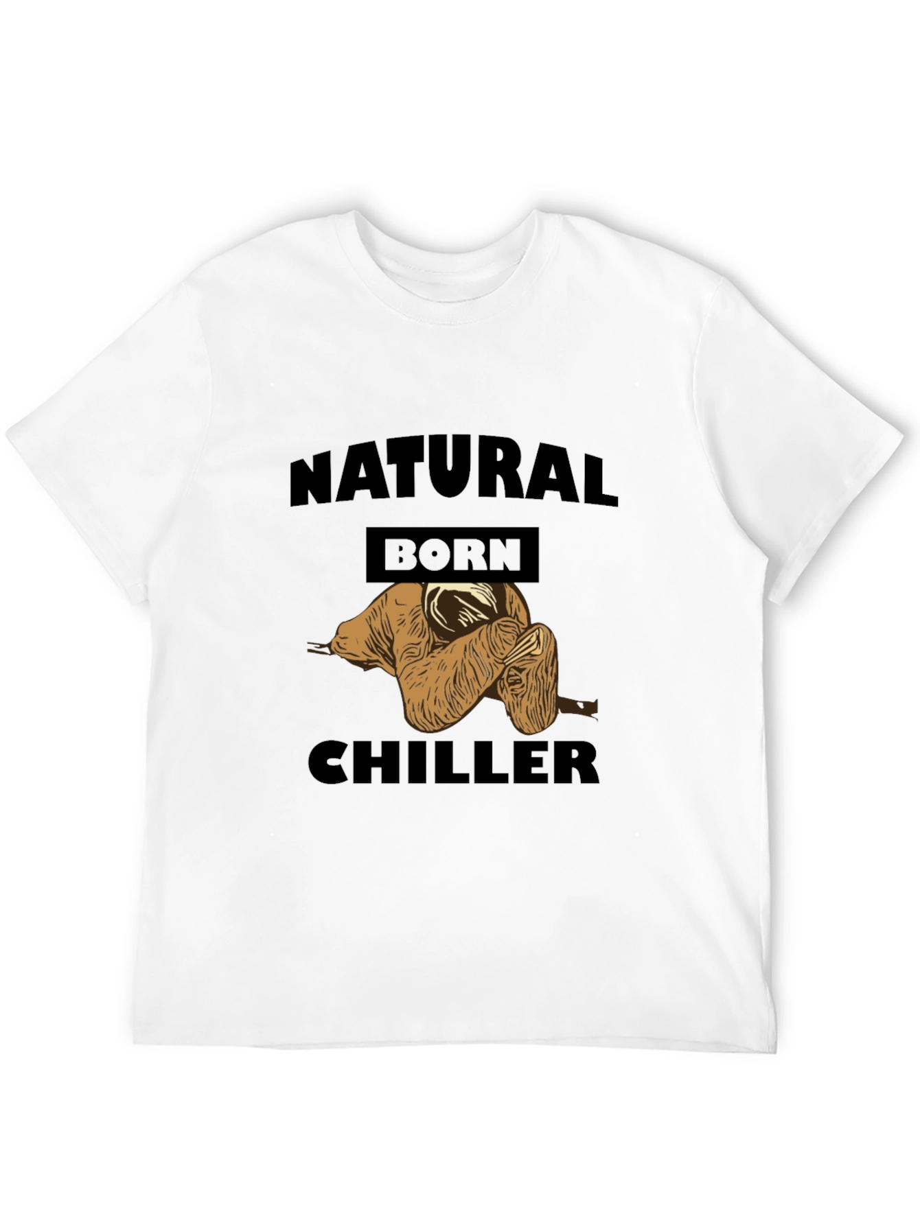 Natural Born Chiller Sloth Graphic Tee - Black
