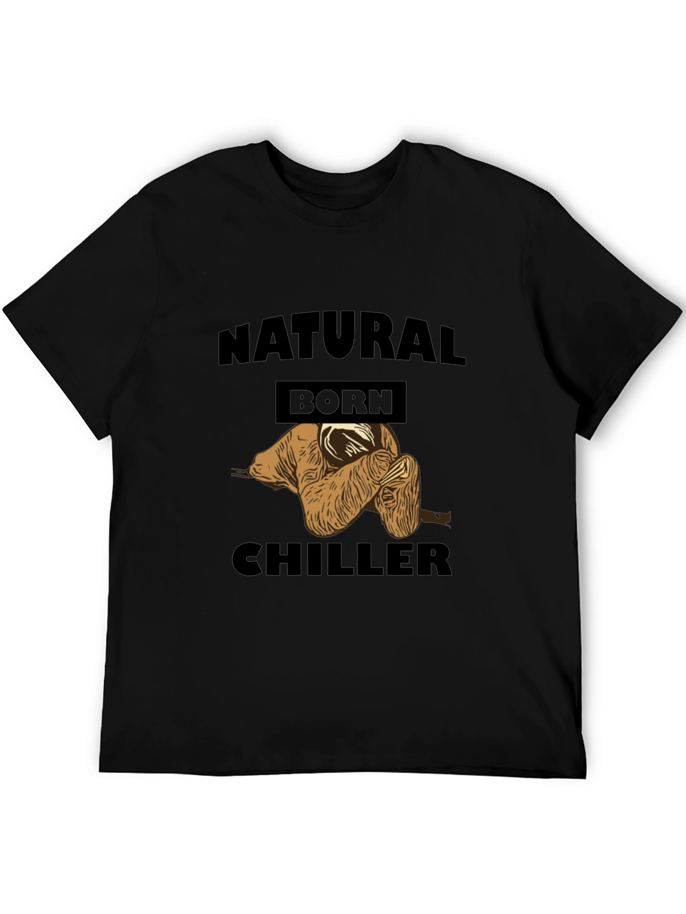 Natural Born Chiller Sloth Graphic Tee - Black