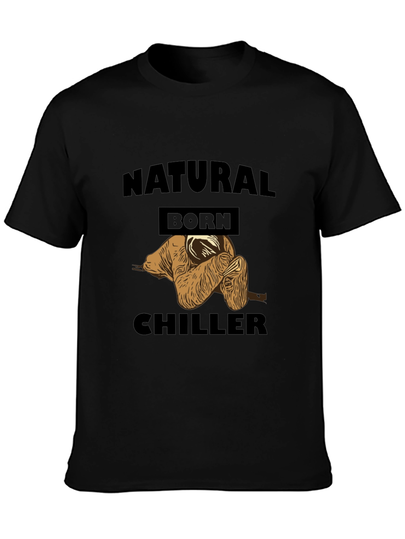 Natural Born Chiller Sloth Graphic Tee - Black
