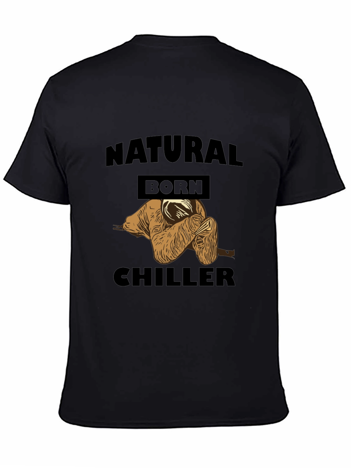 Natural Born Chiller Sloth Graphic Tee - Black