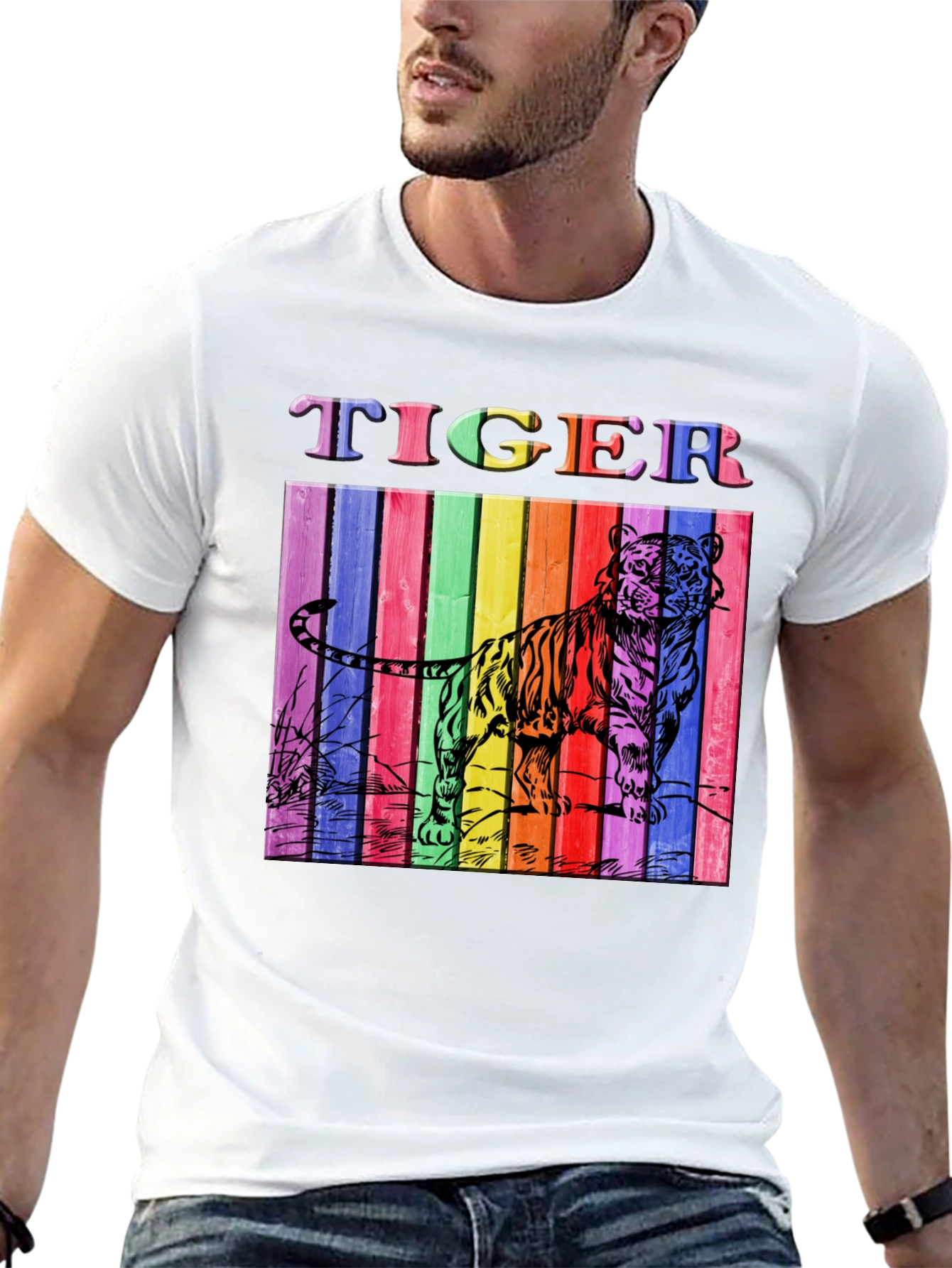 Rainbow Tiger Graphic Tee - Unisex